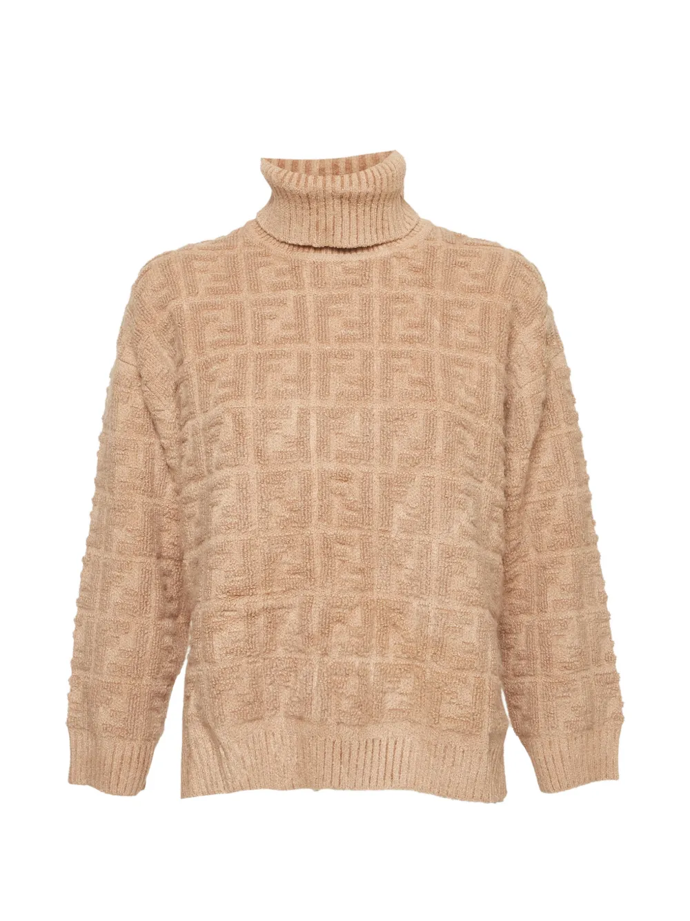 Fendi Pre-Owned FF 3D motif turtleneck sweater - Braun