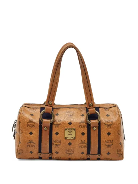MCM Pre-Owned Cognac Visetos Boston bag