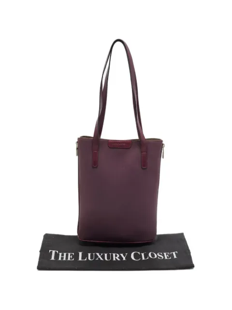Lancel side-zip leather-trim tote bag