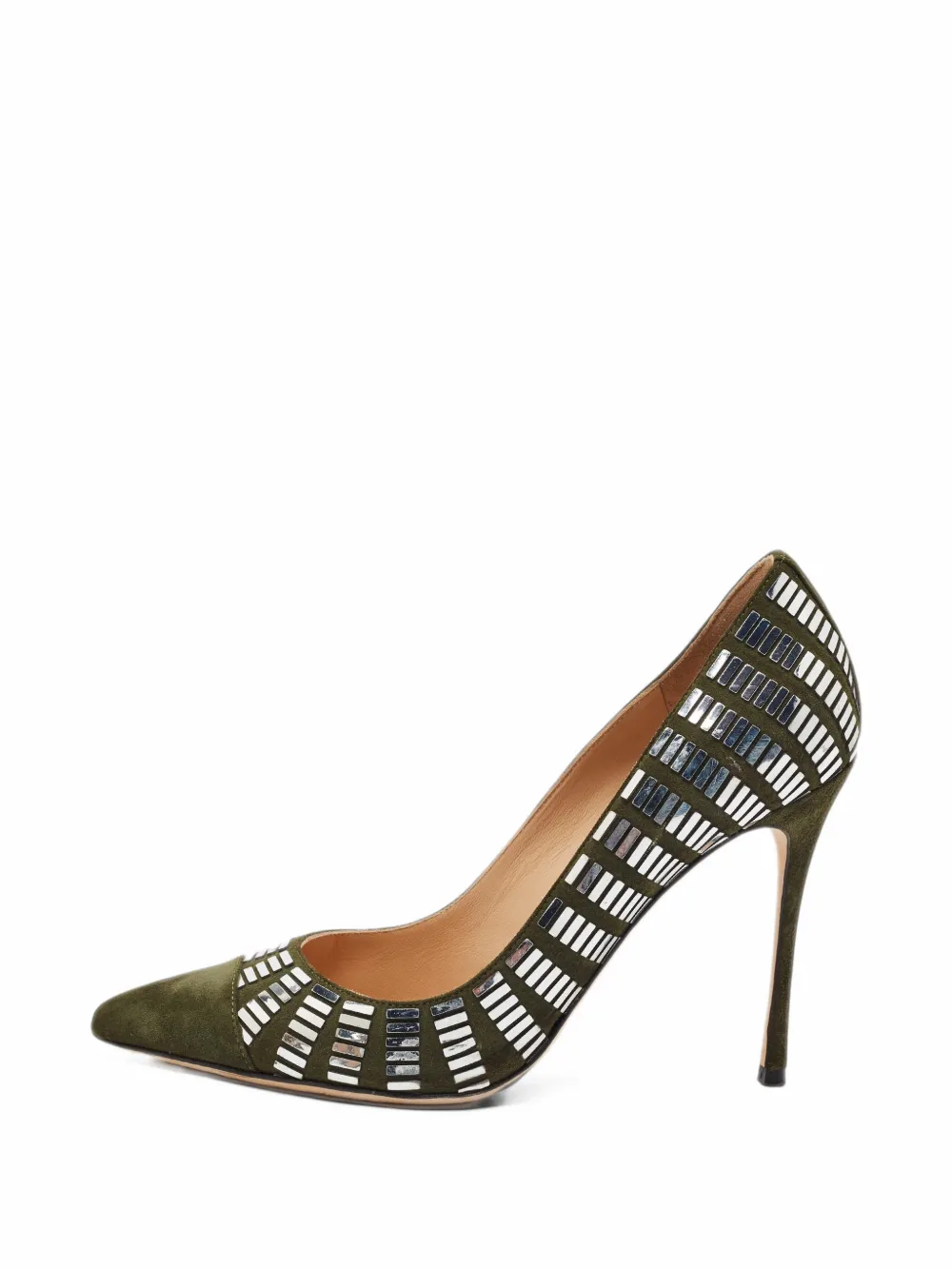 Sergio Rossi embellished pointed-toe pumps - Green