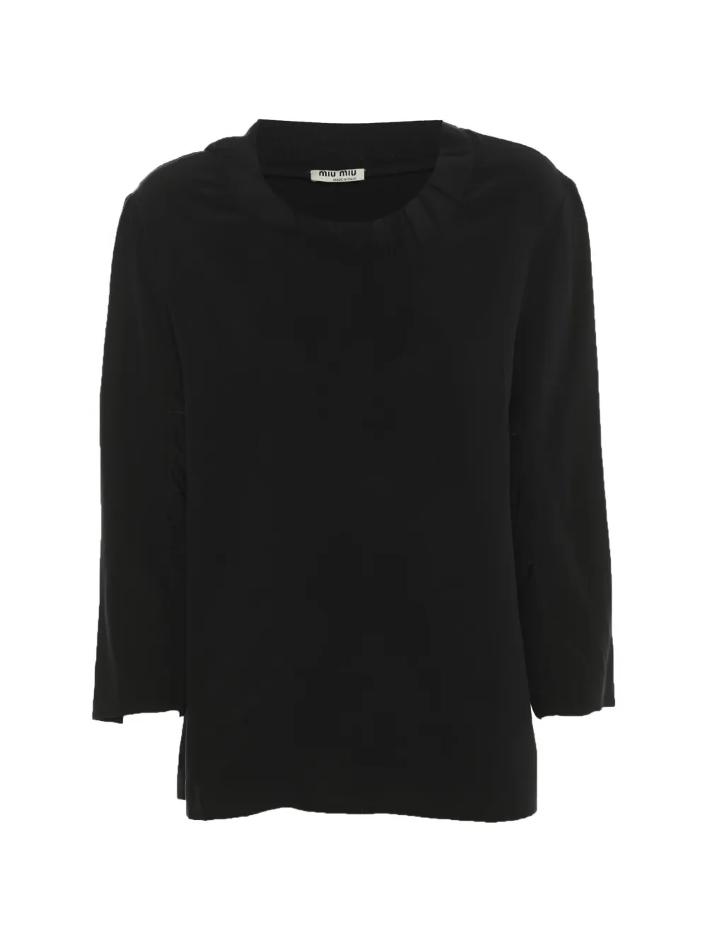 Miu Miu Pre-Owned ruffled crepe top - Nero