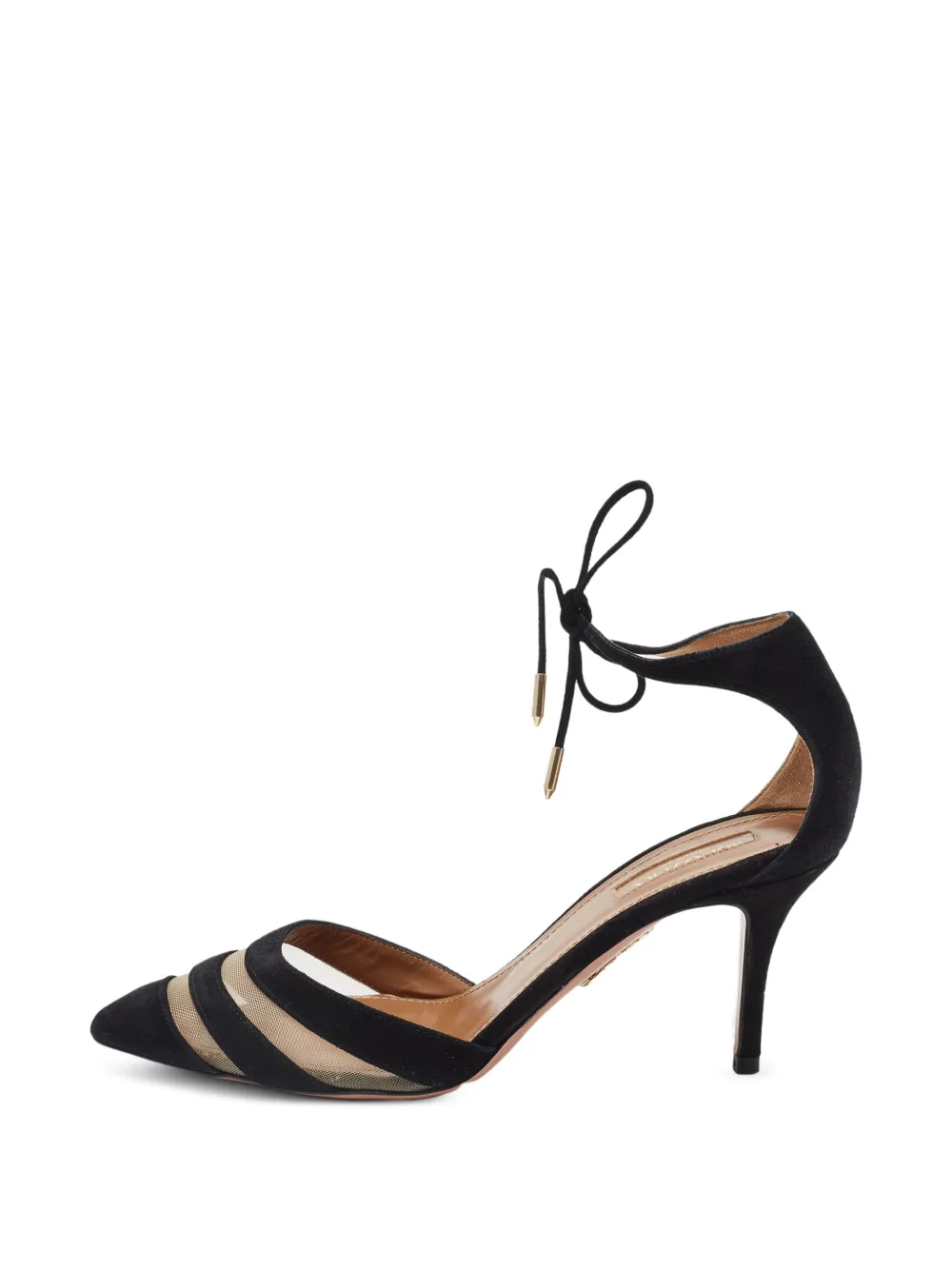 Aquazzura mesh ankle-tie pumps - Schwarz