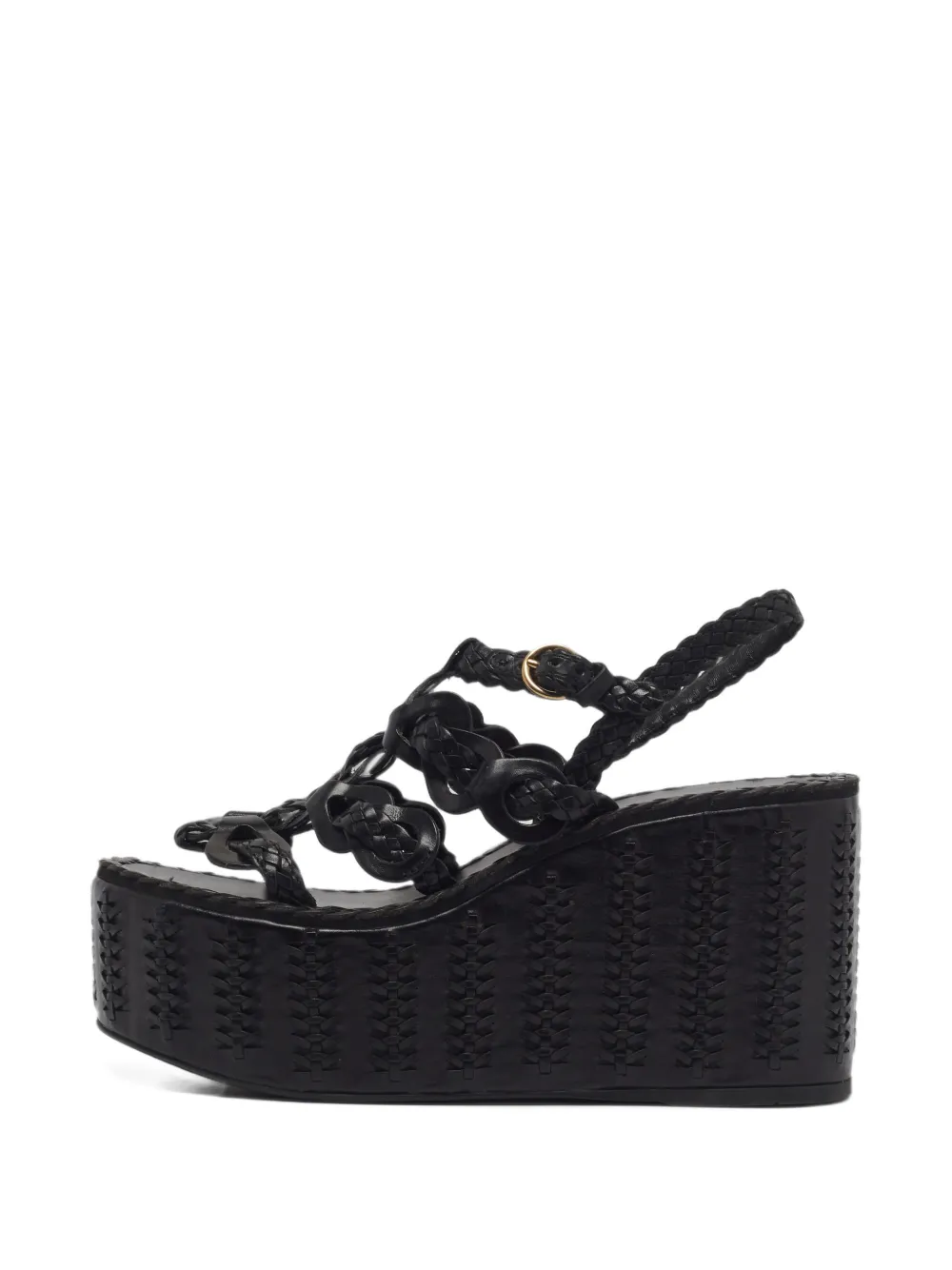 Prada Pre-Owned woven leather sandals - Schwarz