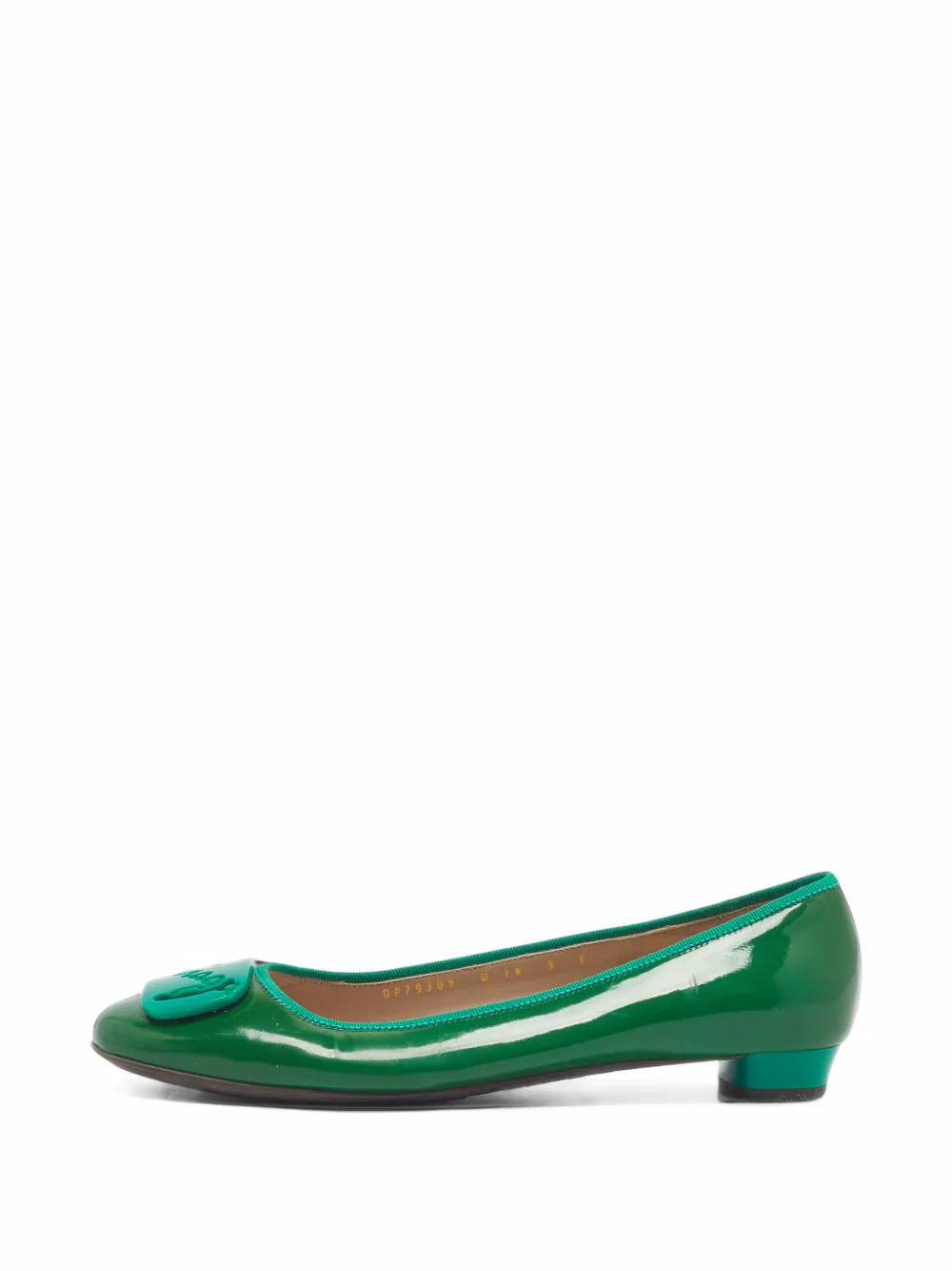 Ferragamo Pre-Owned patent-leather ballet flats - Grün