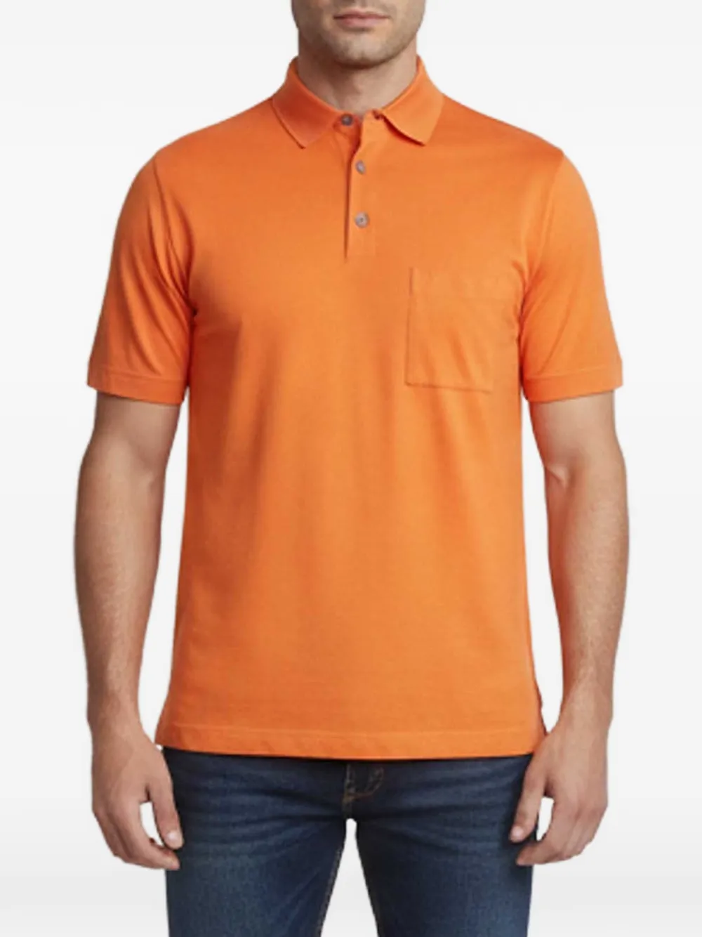 Hermès Pre-Owned piqué knit polo shirt - Orange