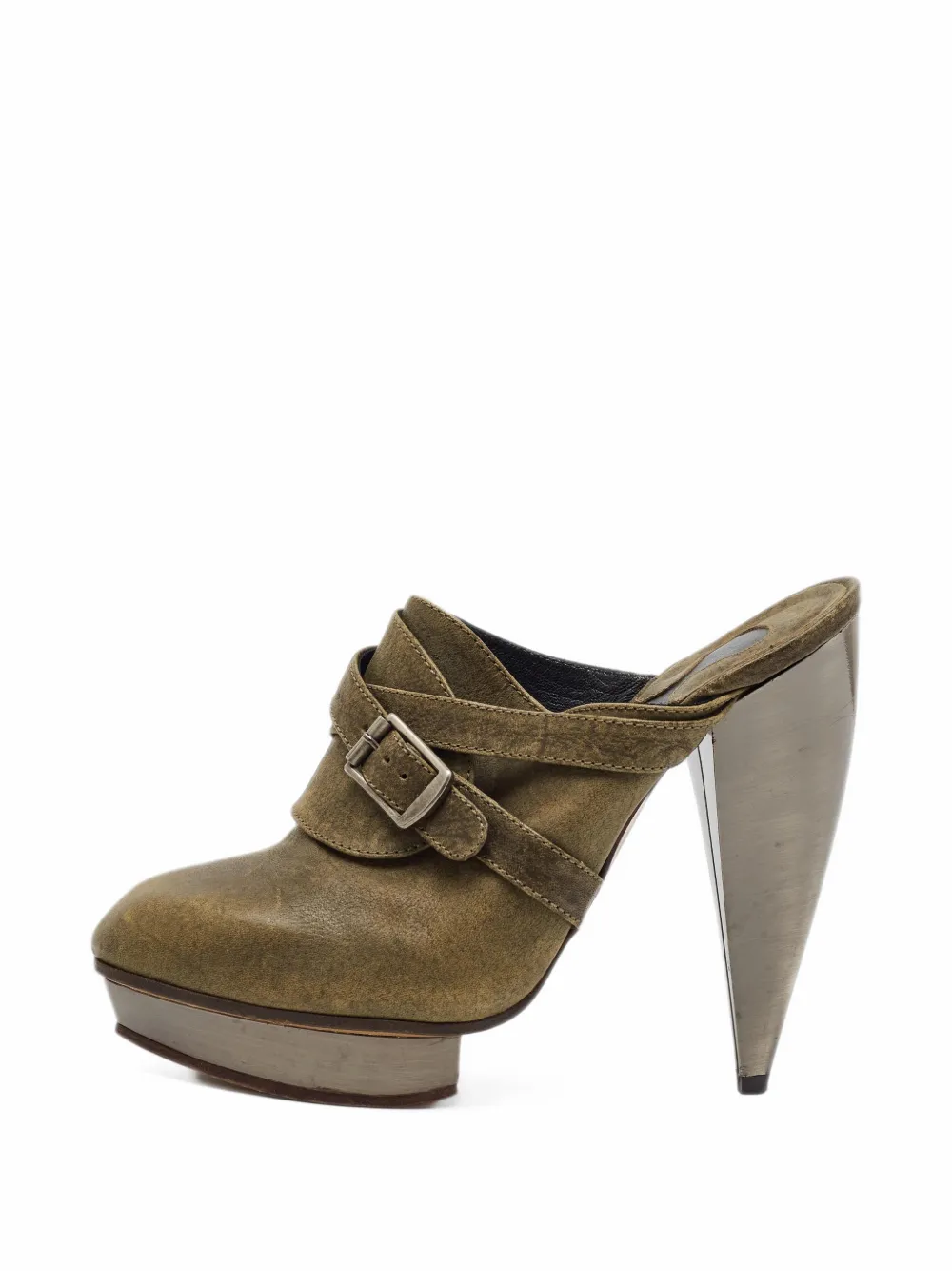 Chloé Pre-Owned buckle platform pumps - Grün