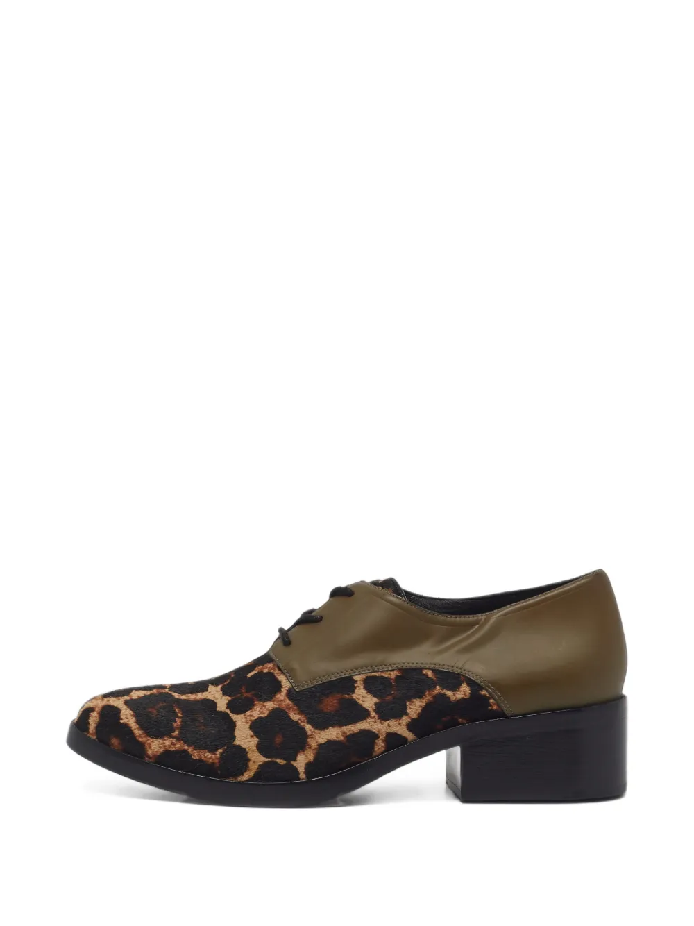 Philipp Plein leopard-print calf hair derby shoes - Grün