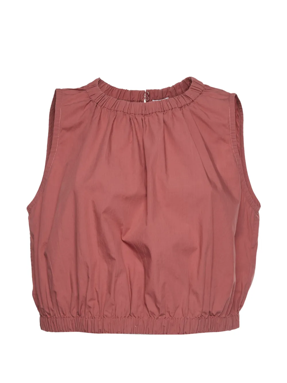 Brunello Cucinelli gathered poplin crop top - Rosa