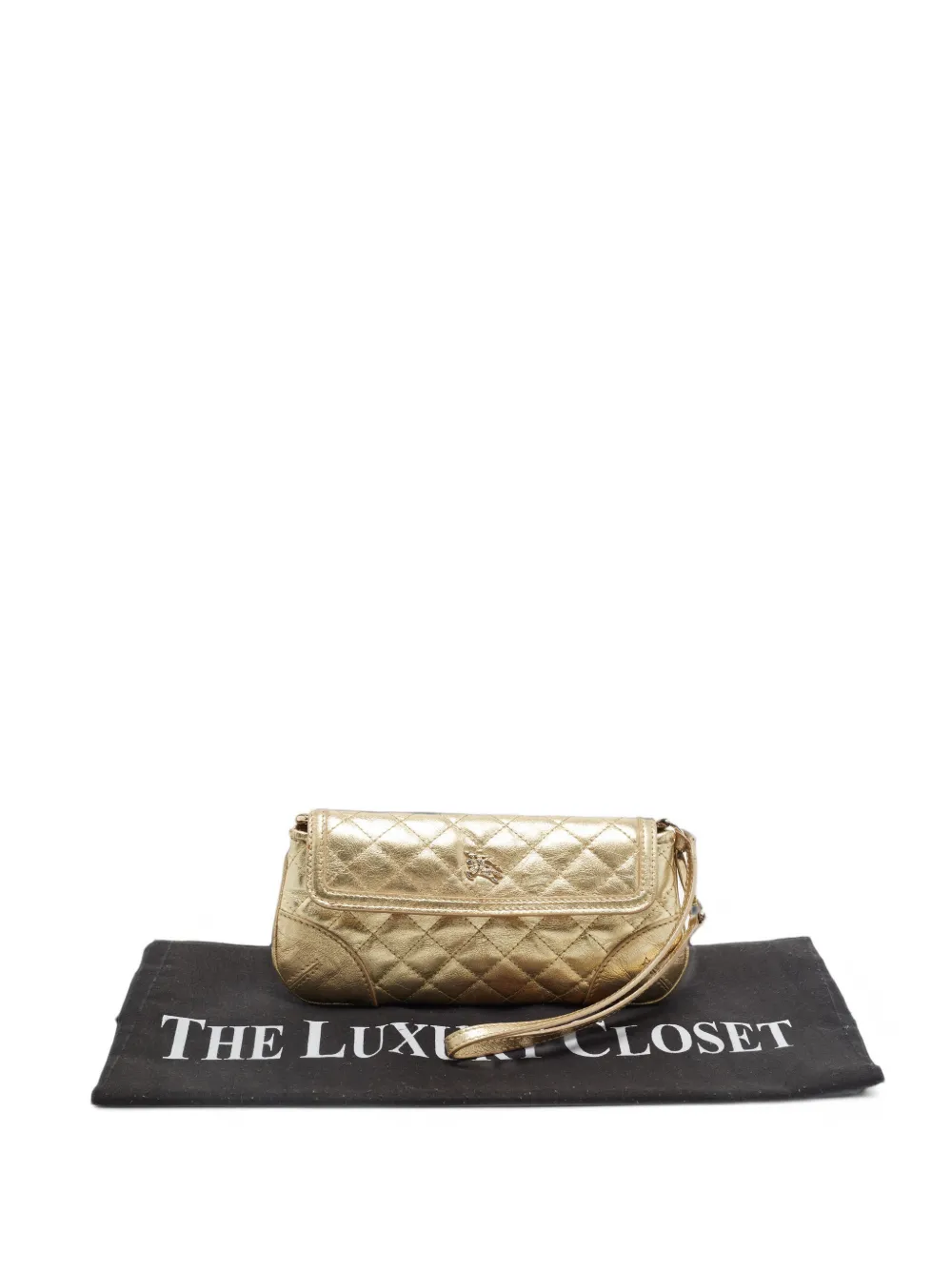 Burberry Pre-Owned quilted wristlet clutch bag - Gold