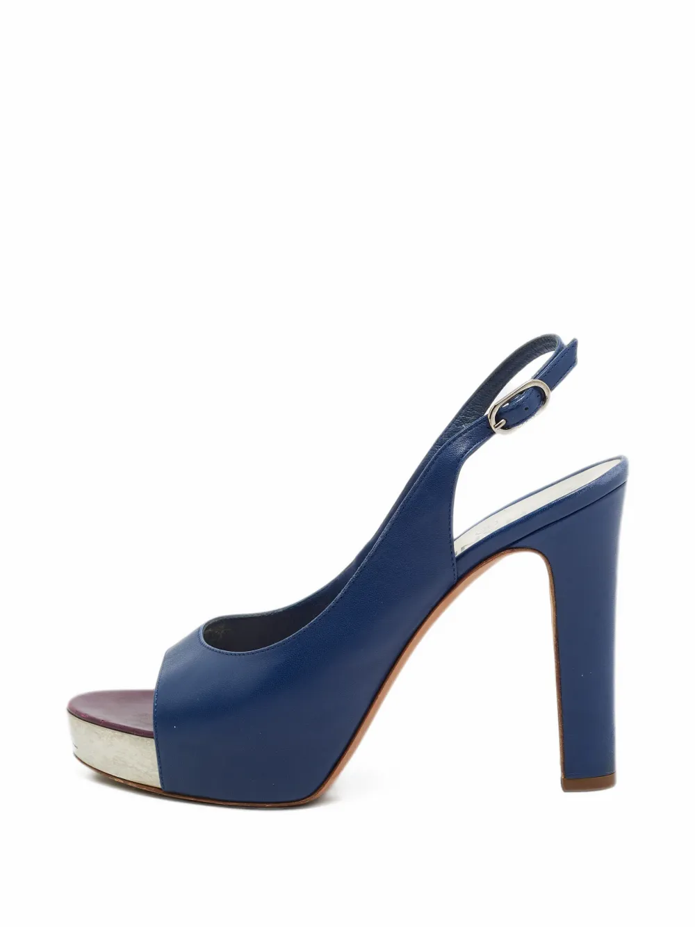 CHANEL Pre-Owned peep-toe slingback pumps - Blau