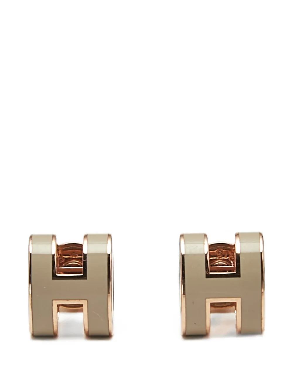Hermès Pre-Owned Mini Pop H enamel earrings - Oro
