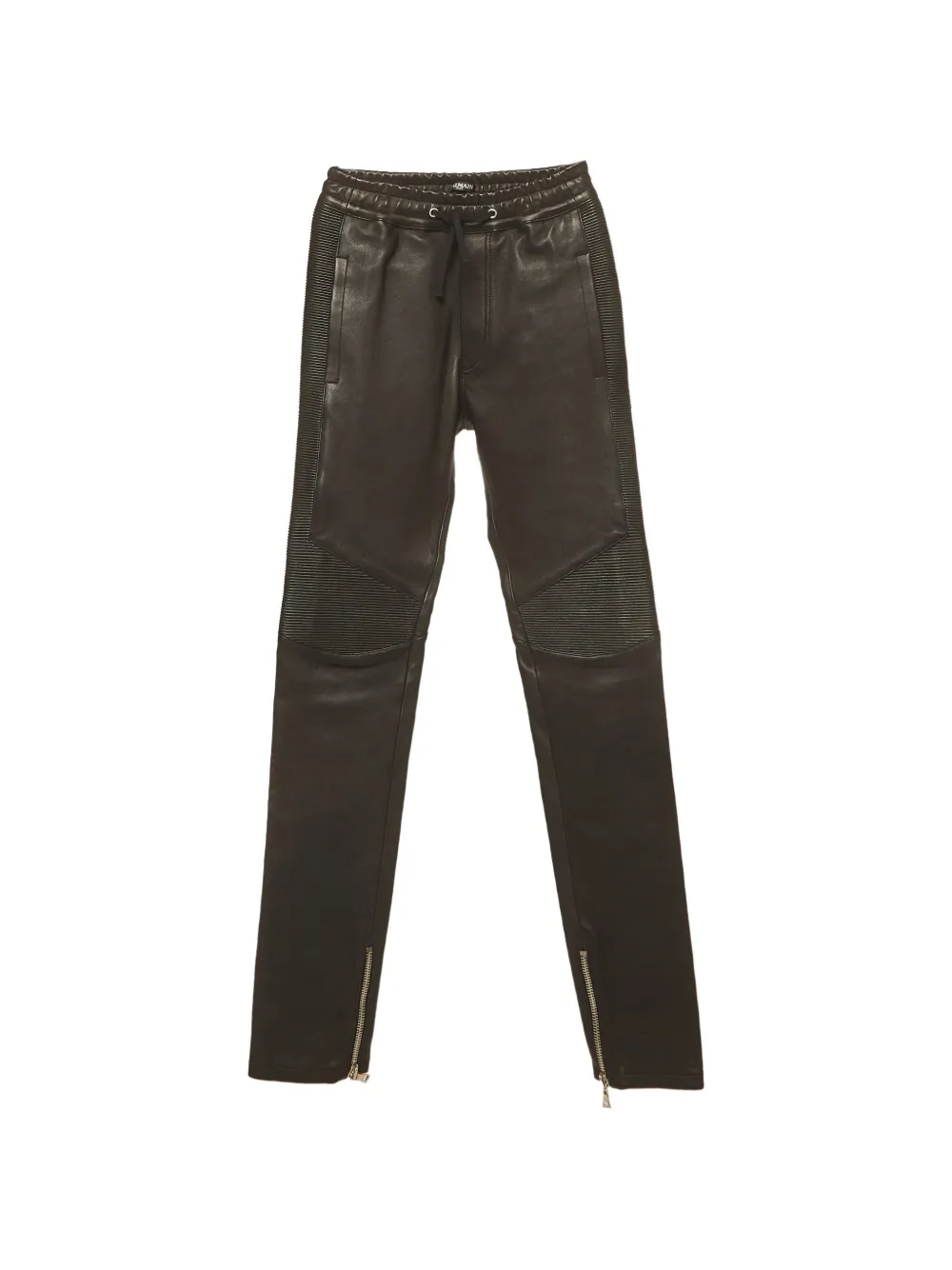 Balmain Pre-Owned drawstring leather trousers - Schwarz
