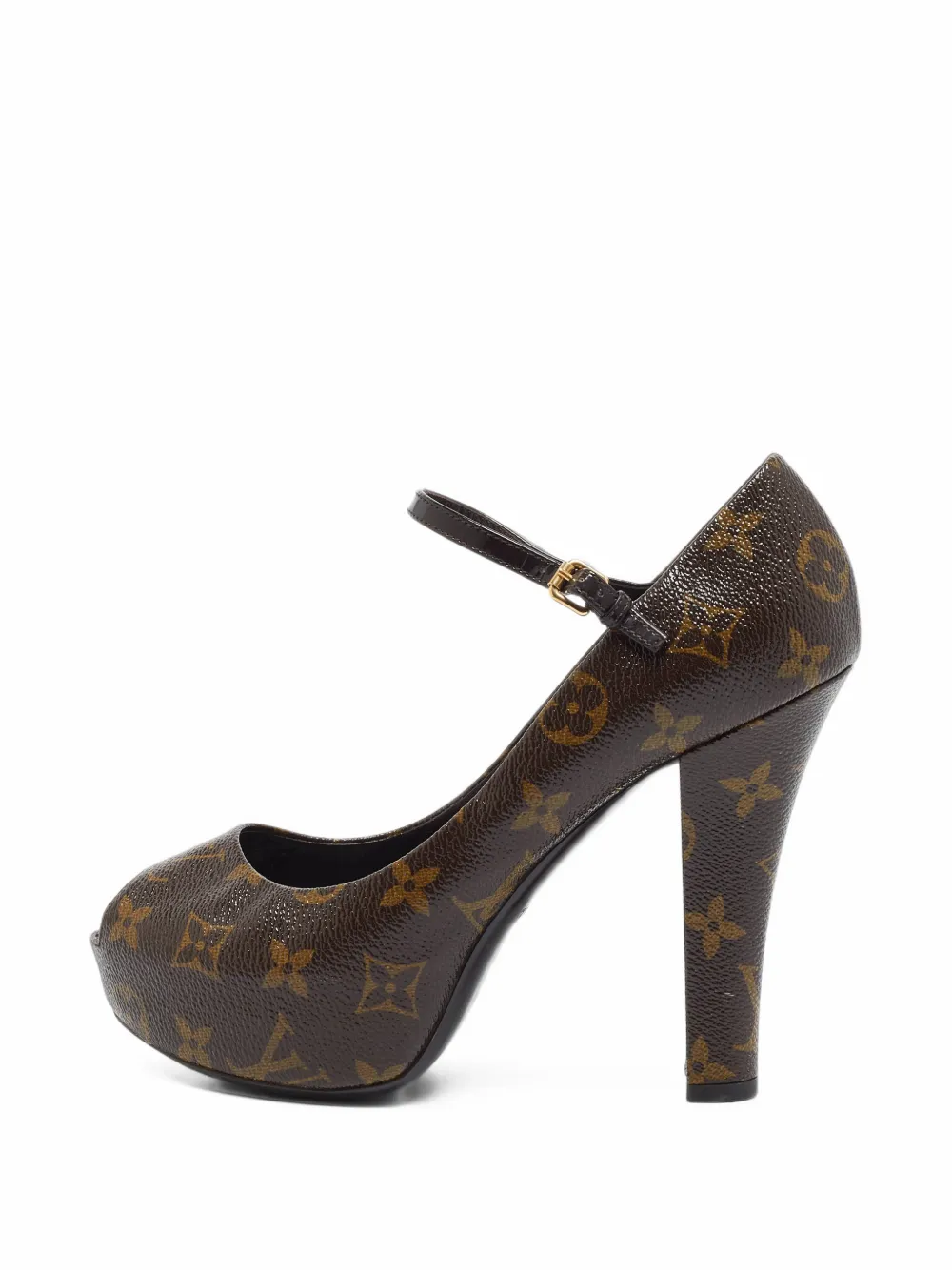 Louis Vuitton Pre-Owned Vanity Monogram peep-toe pumps - Braun