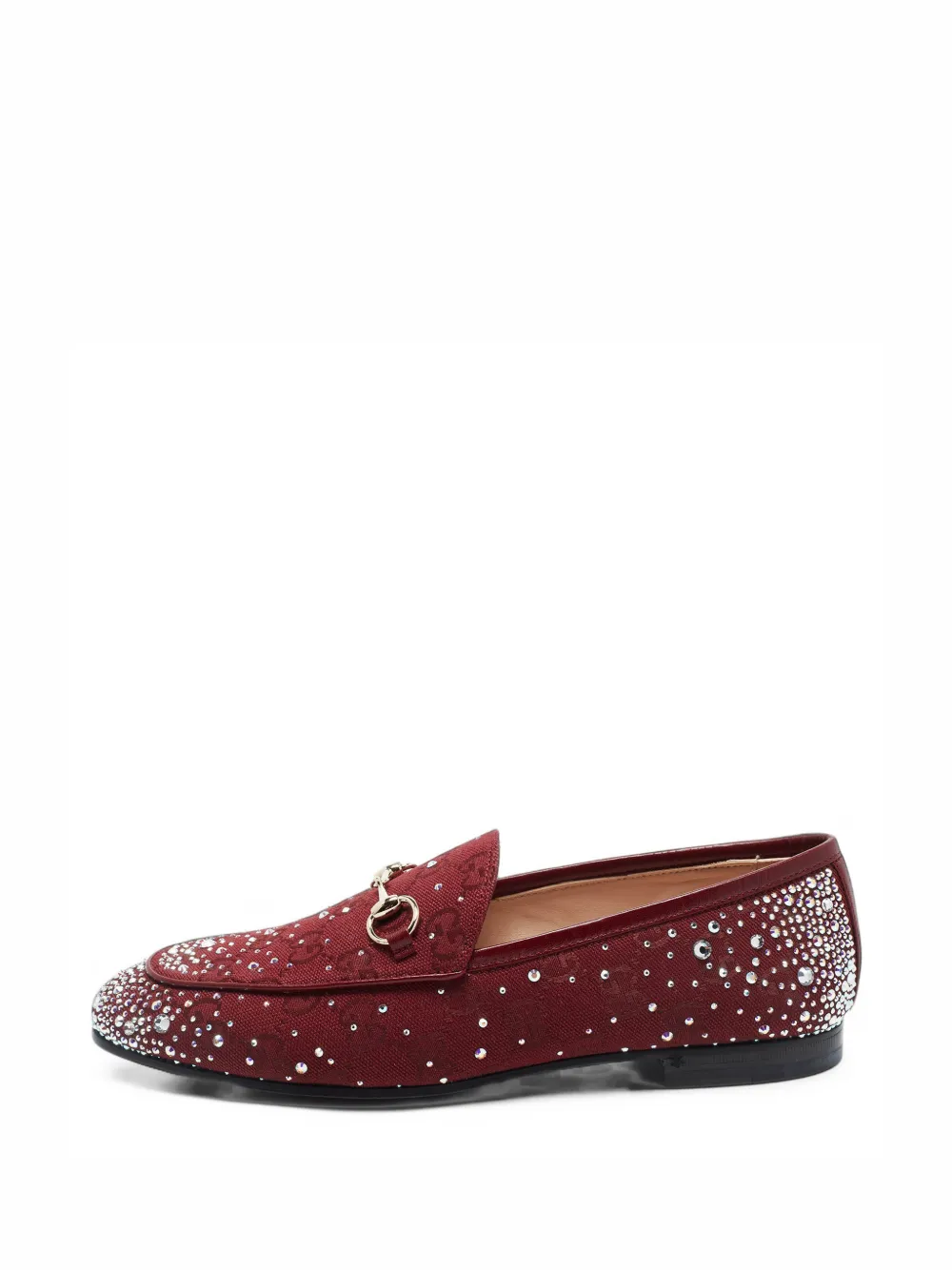Gucci Pre-Owned Jordaan crystal embellished loafers - Rot