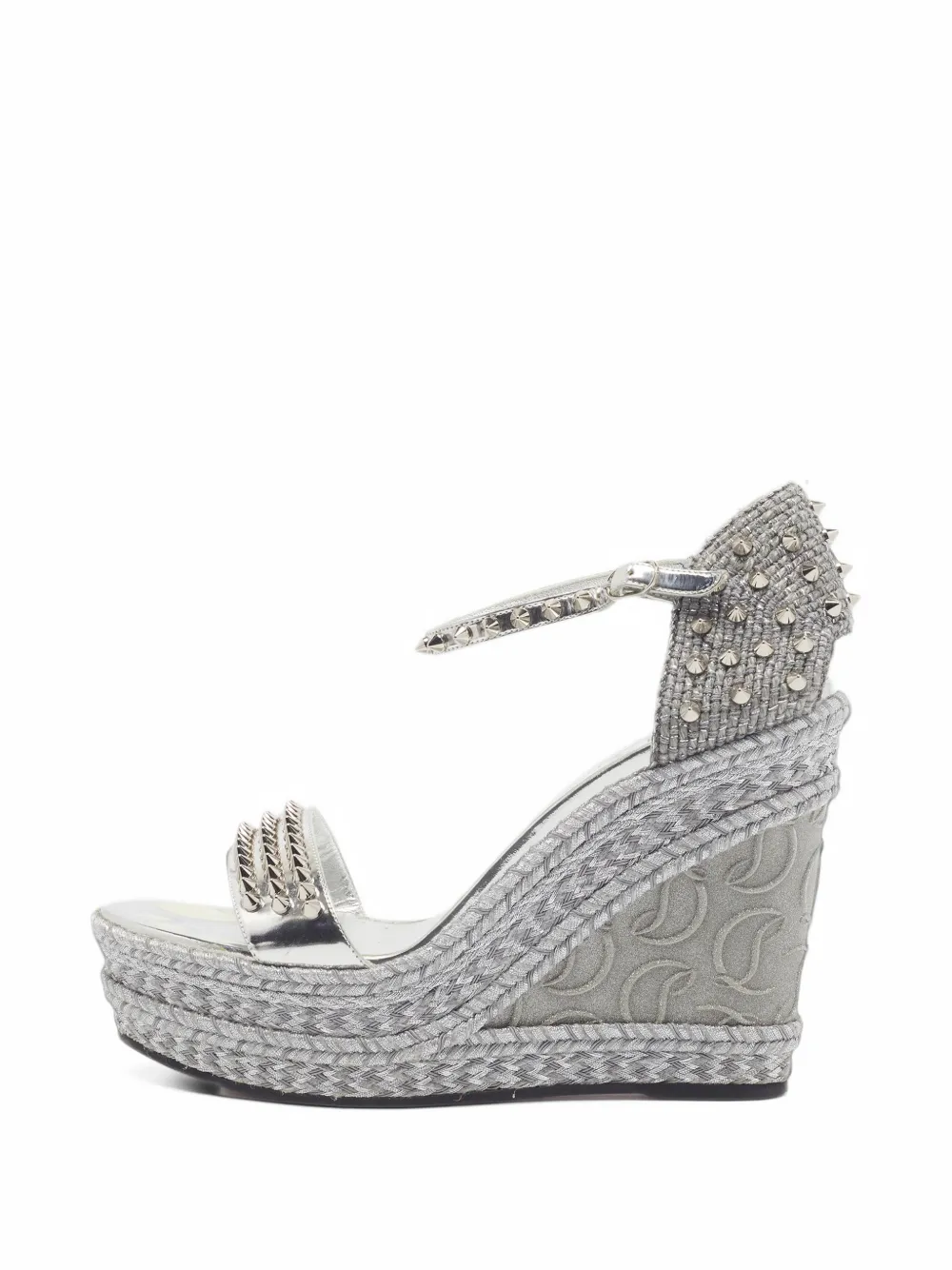 Christian Louboutin Pre-Owned Madmonica spiked wedge sandals - Silber
