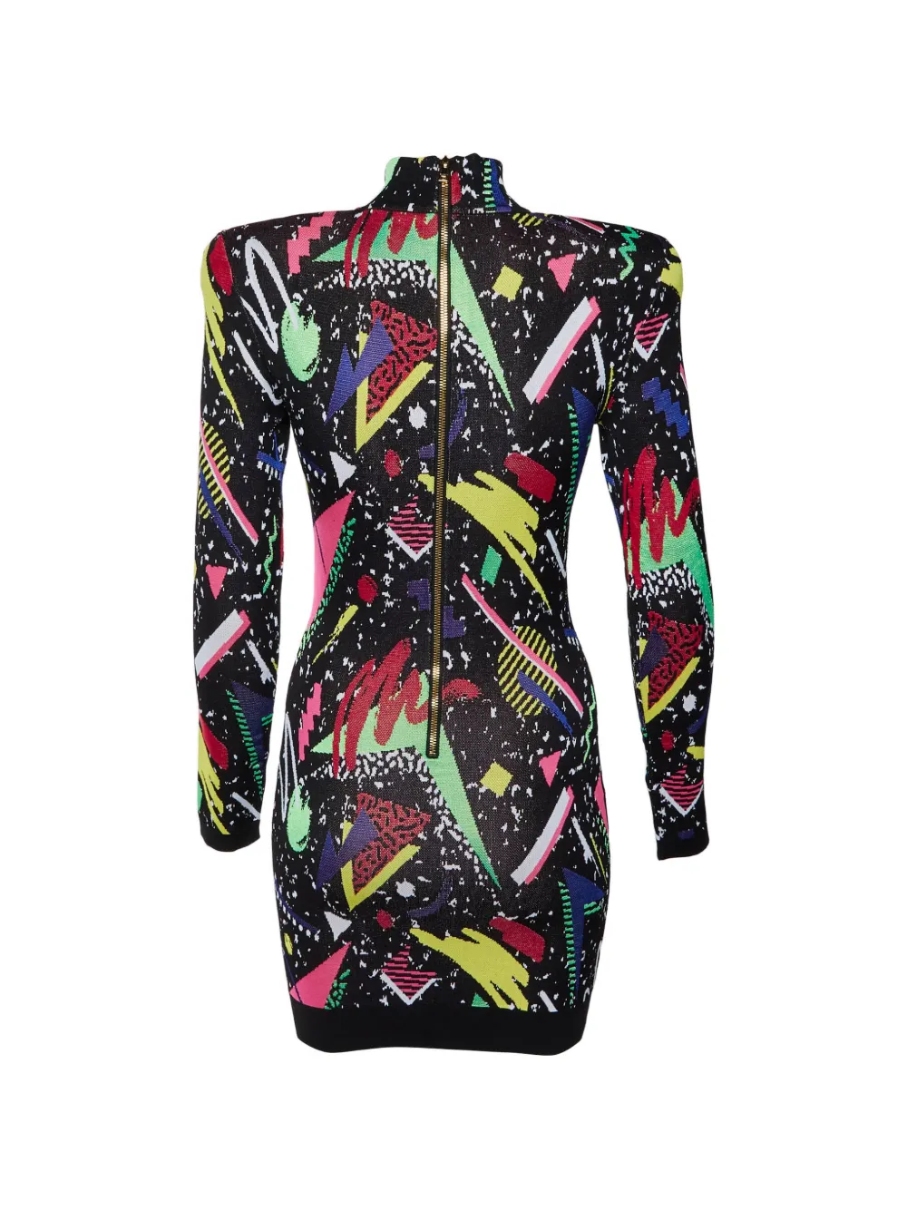 Balmain Pre-Owned 1980s jacquard knitted mini dress - Schwarz