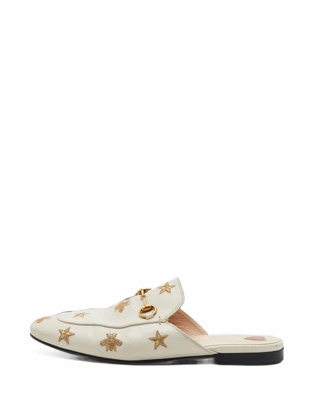 Gucci Pre-Owned Princetown embroidered horsebit mules - Nude