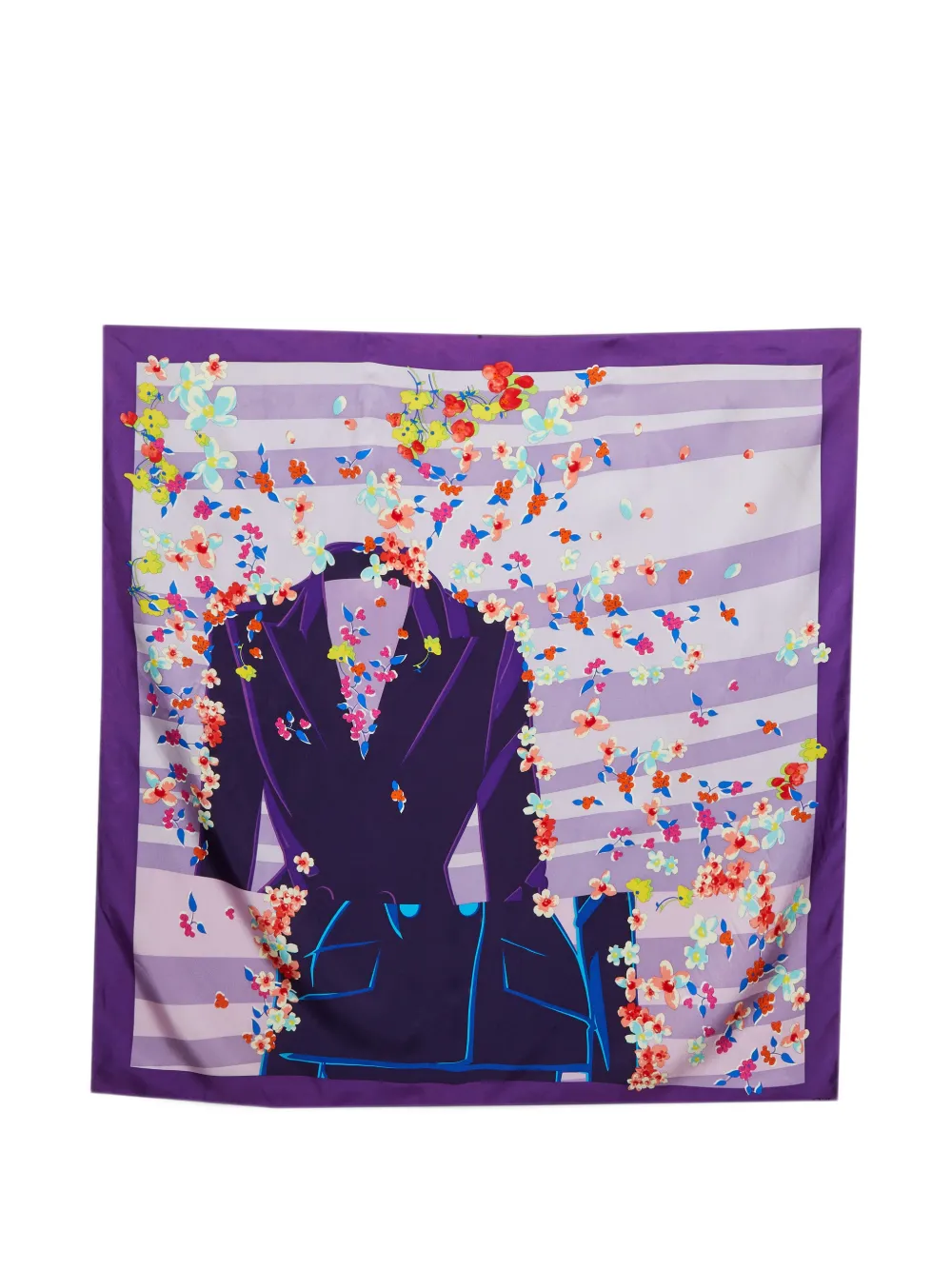 Christian Dior Pre-Owned floral-print silk scarf - Violett