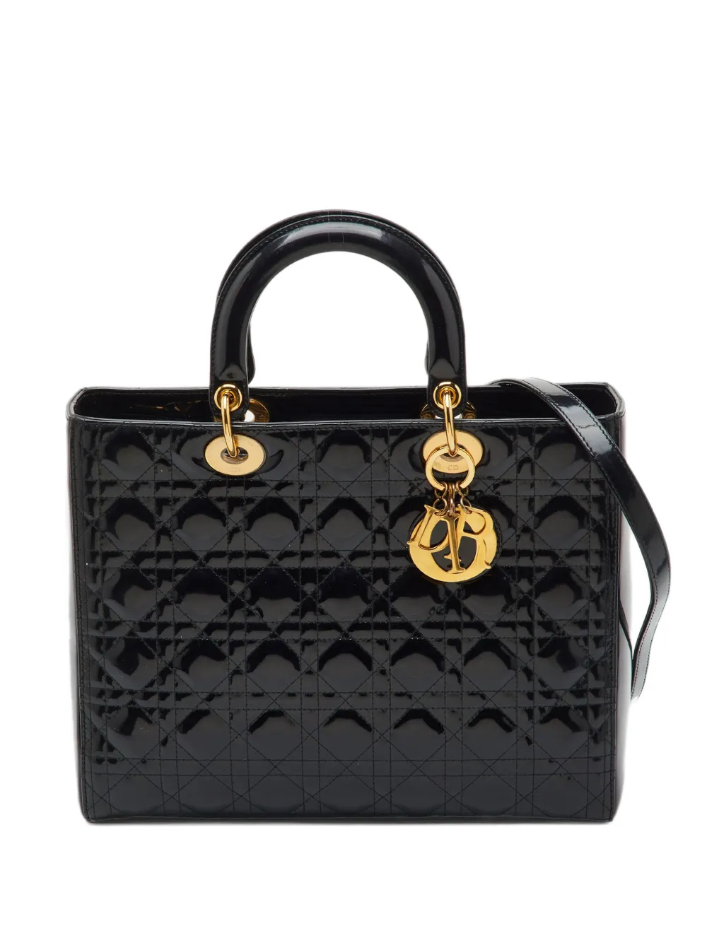 Christian Dior Pre-Owned 2010 large Lady Dior Cannage tote bag - Schwarz