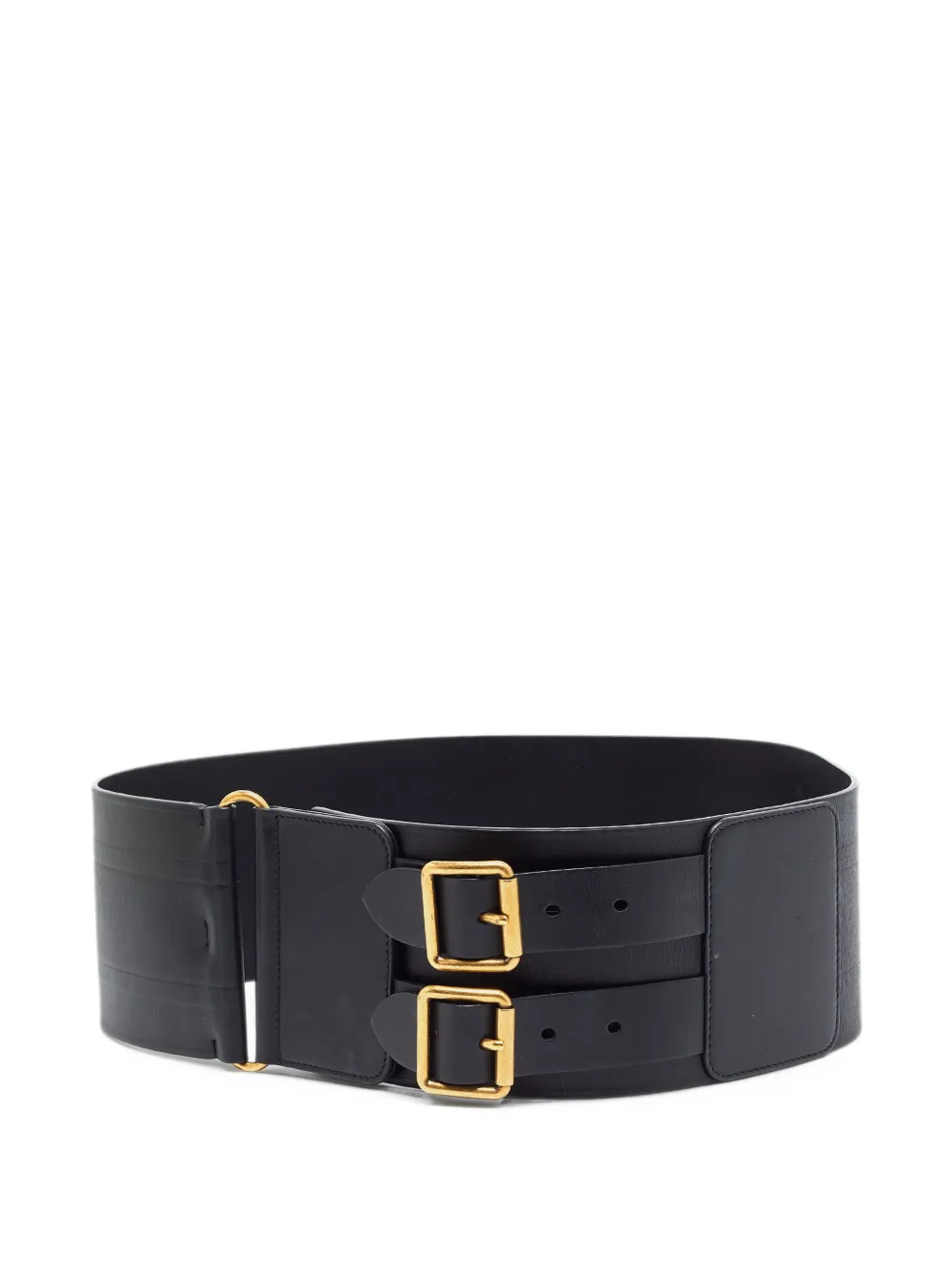 Christian Dior Pre-Owned double buckle wide belt - Nero
