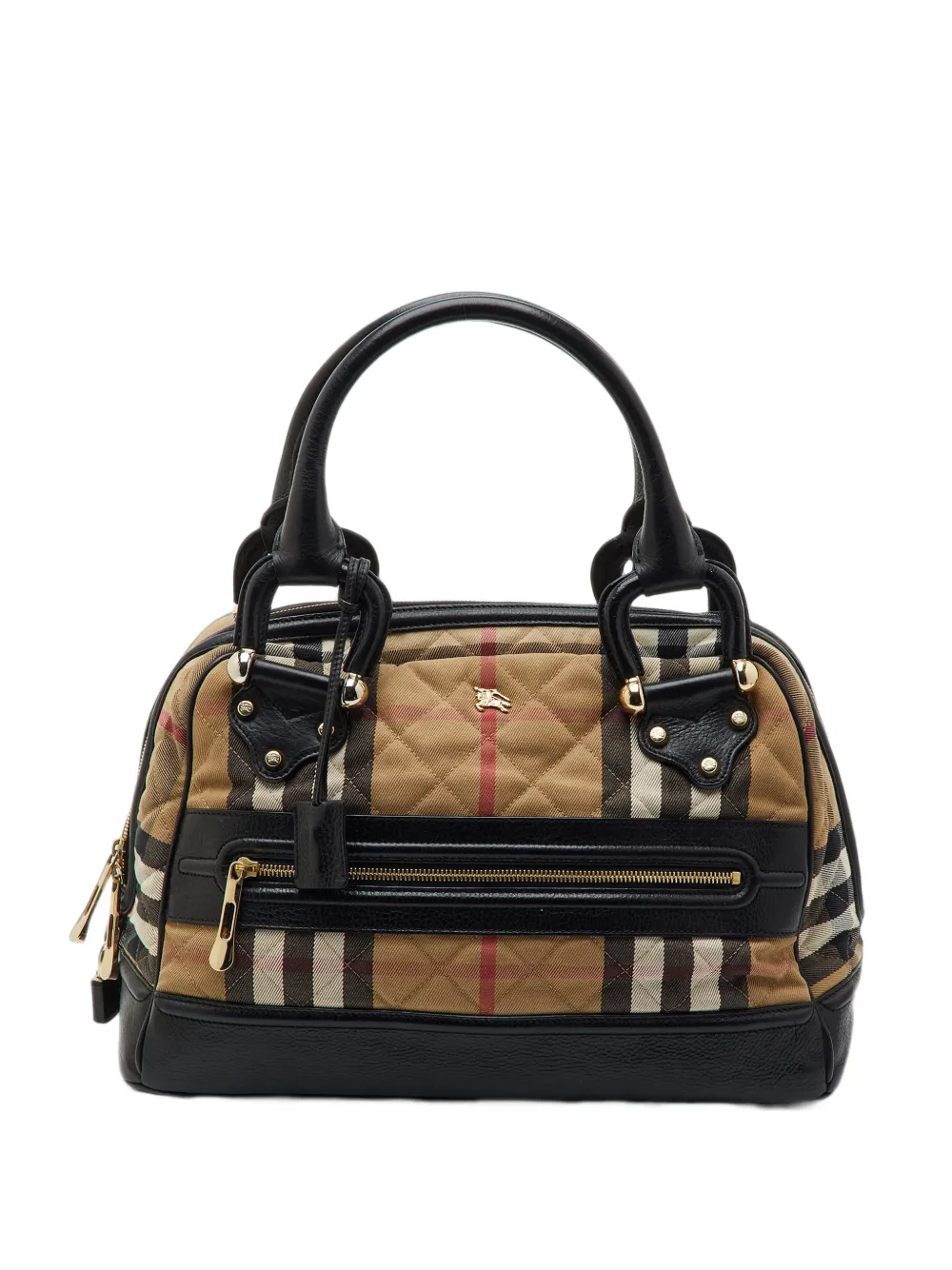 Burberry Pre-Owned medium Westbury quilted House Check satchel bag - Nude