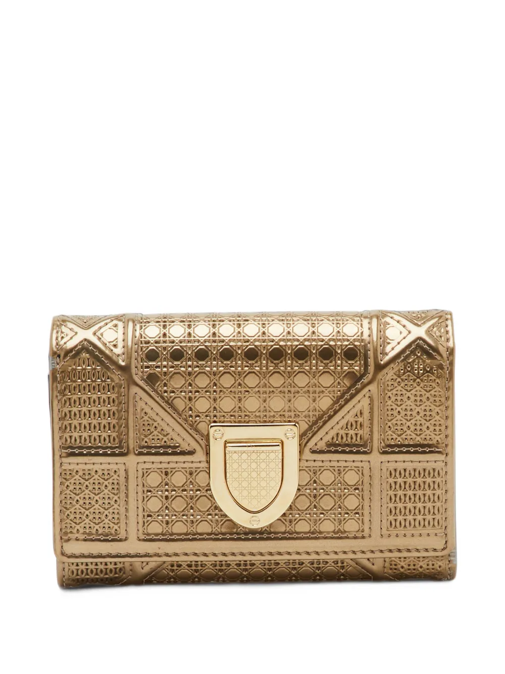 Christian Dior Pre-Owned 2018 Diorama Micro Cannage wallet - Gold