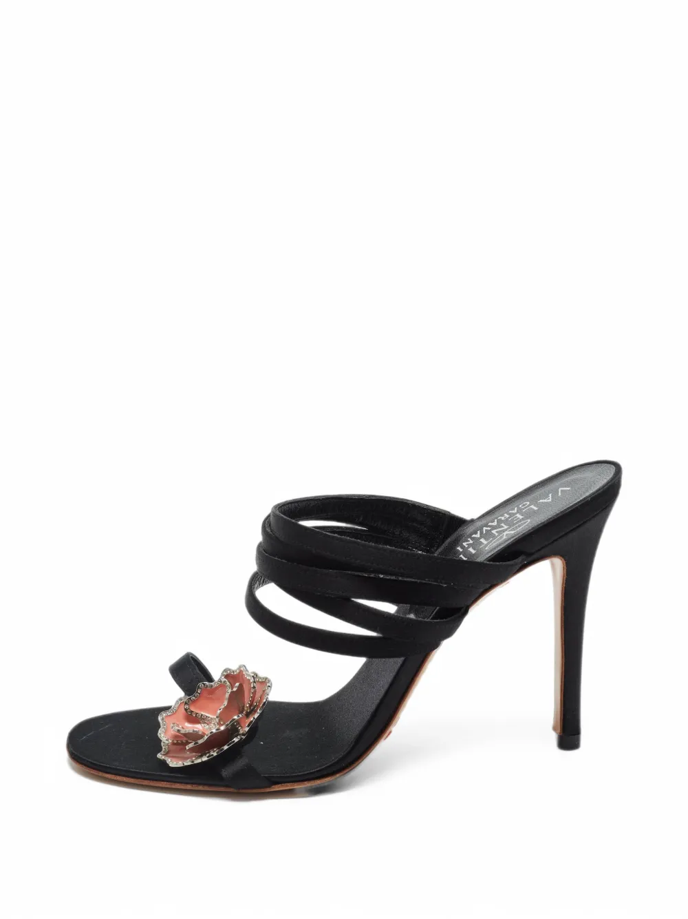 Valentino Garavani Pre-Owned flower-embellished slide sandals - Schwarz