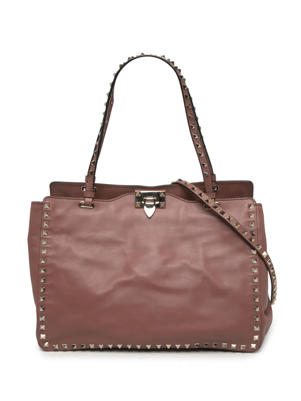 Valentino Garavani Pre-Owned 2000-2017 Medium Leather Rockstud Trapeze satchel - Rosa