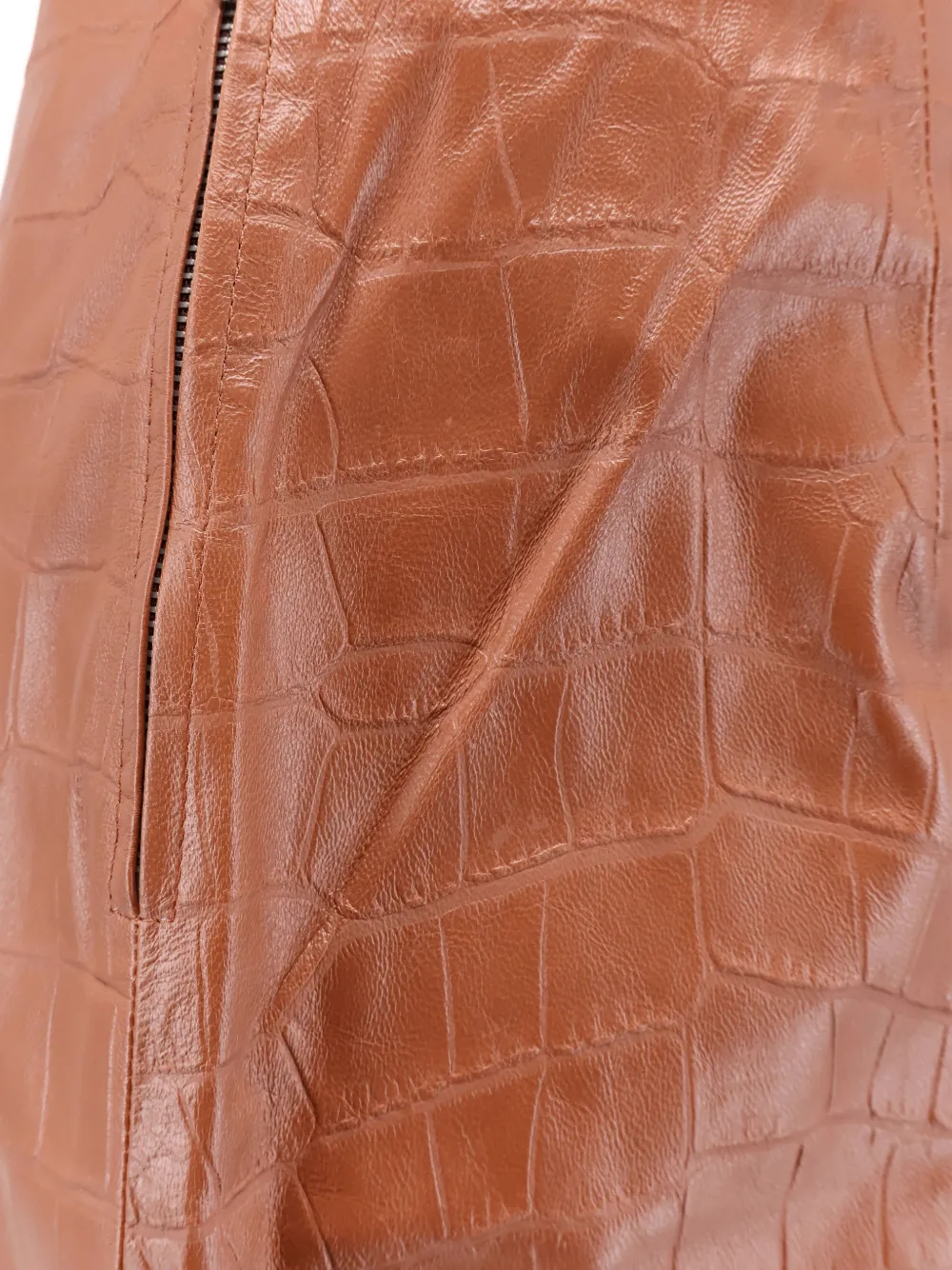 Arma croc-effect leather skirt Bruin