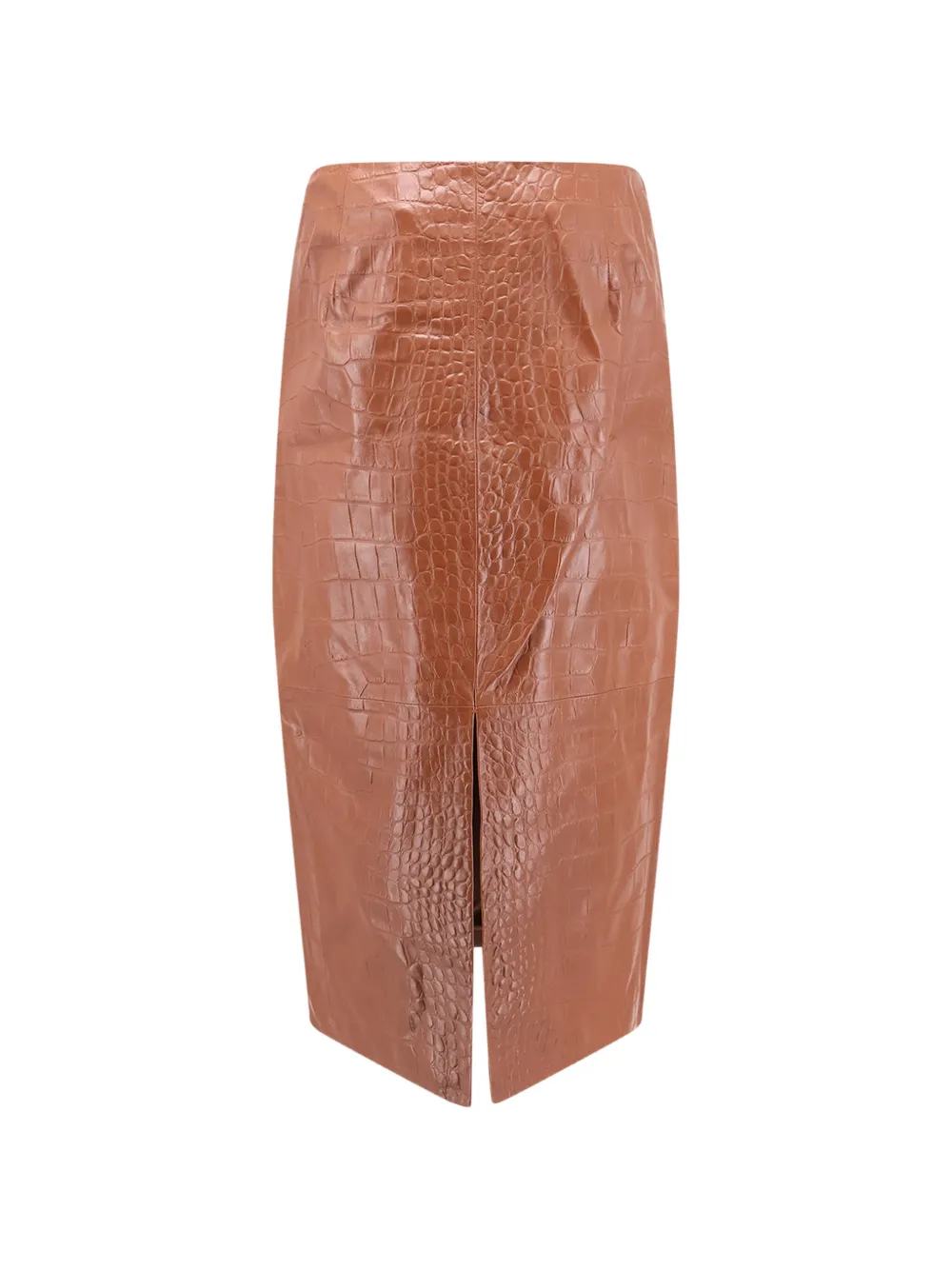 Arma croc-effect leather skirt Bruin