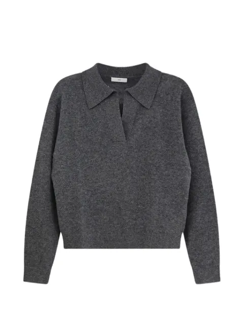 R2W polo-collar cashmere sweater