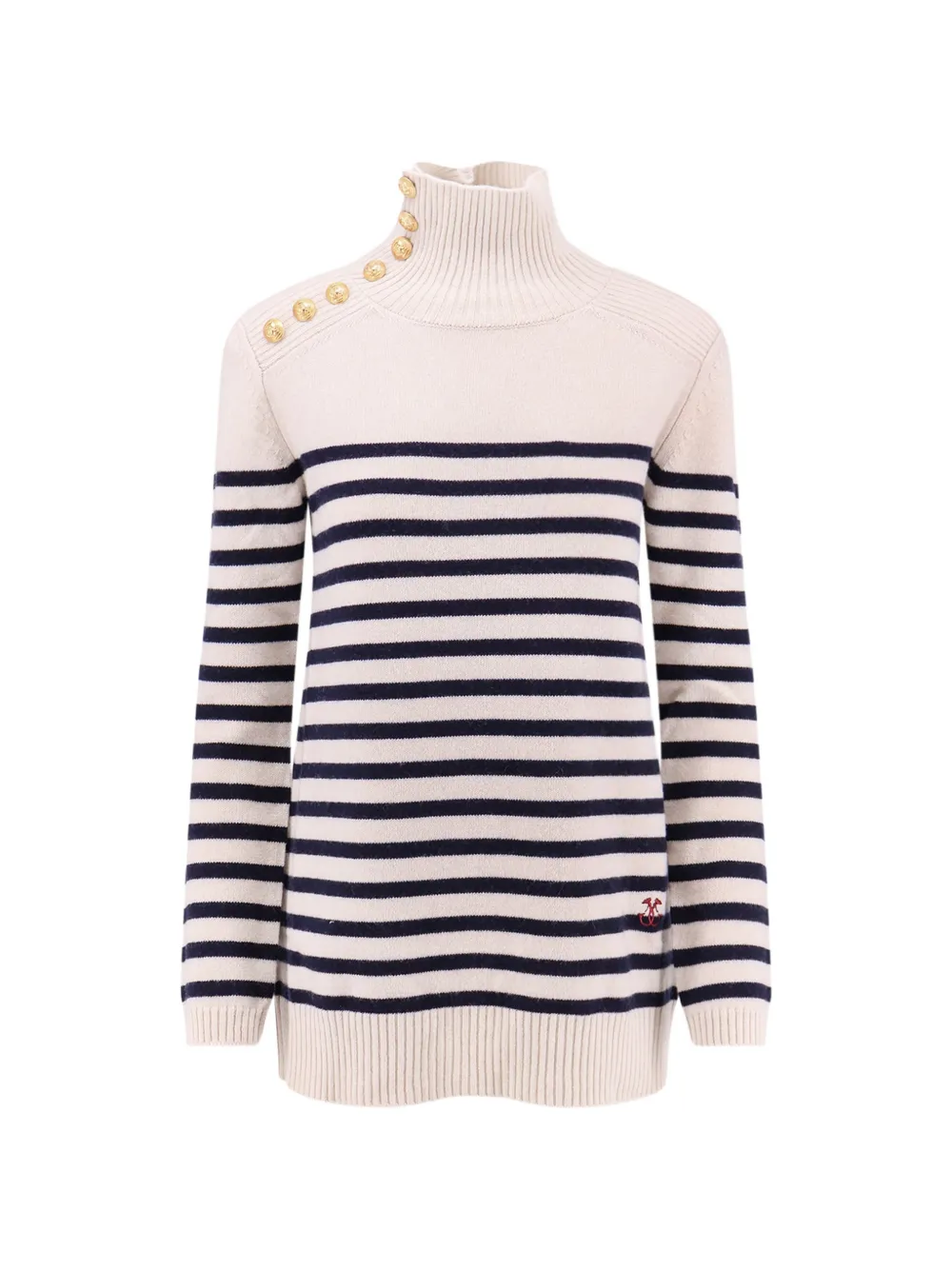 Seafarer Sofy striped button-detail sweater - Toni neutri