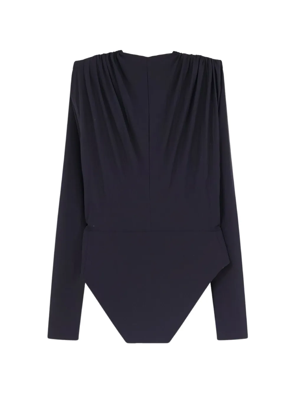 Amazuìn Rasha draped V-neck bodysuit Zwart
