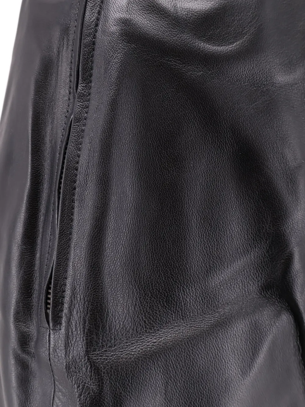 Arma Nathaly leather midi straight skirt Zwart