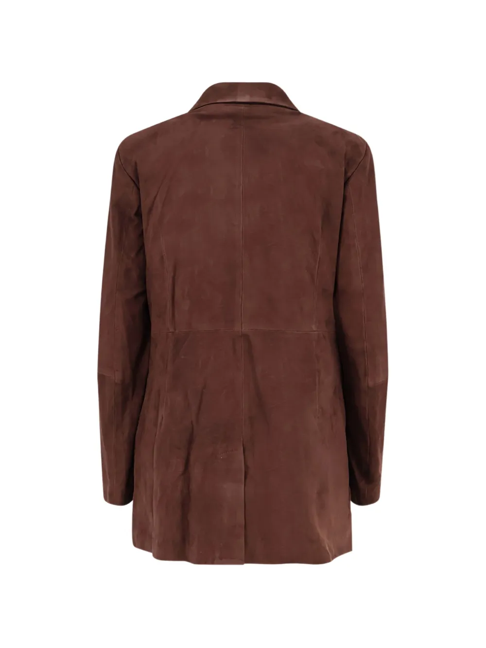 Arma Safia double-breasted suede blazer Bruin