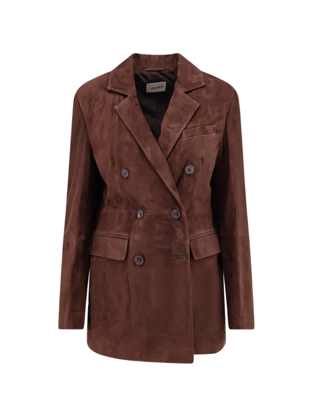 Arma Safia double-breasted suede blazer - Braun