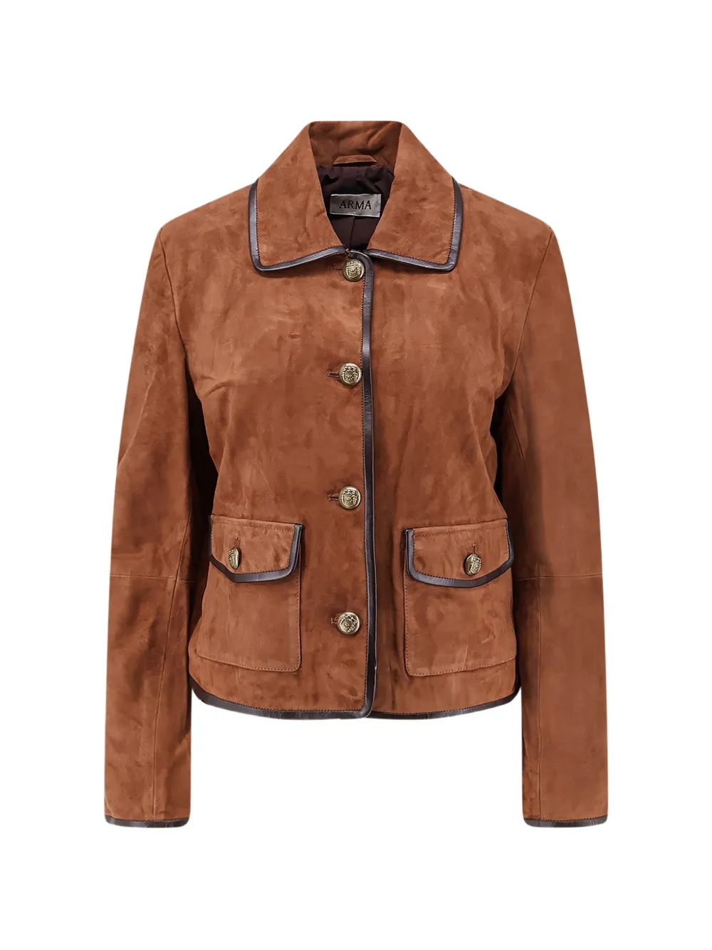 Arma Yasmine leather-trim suede jacket - Braun