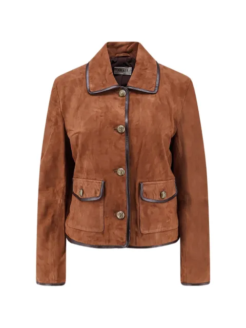 Arma Yasmine leather-trim suede jacket
