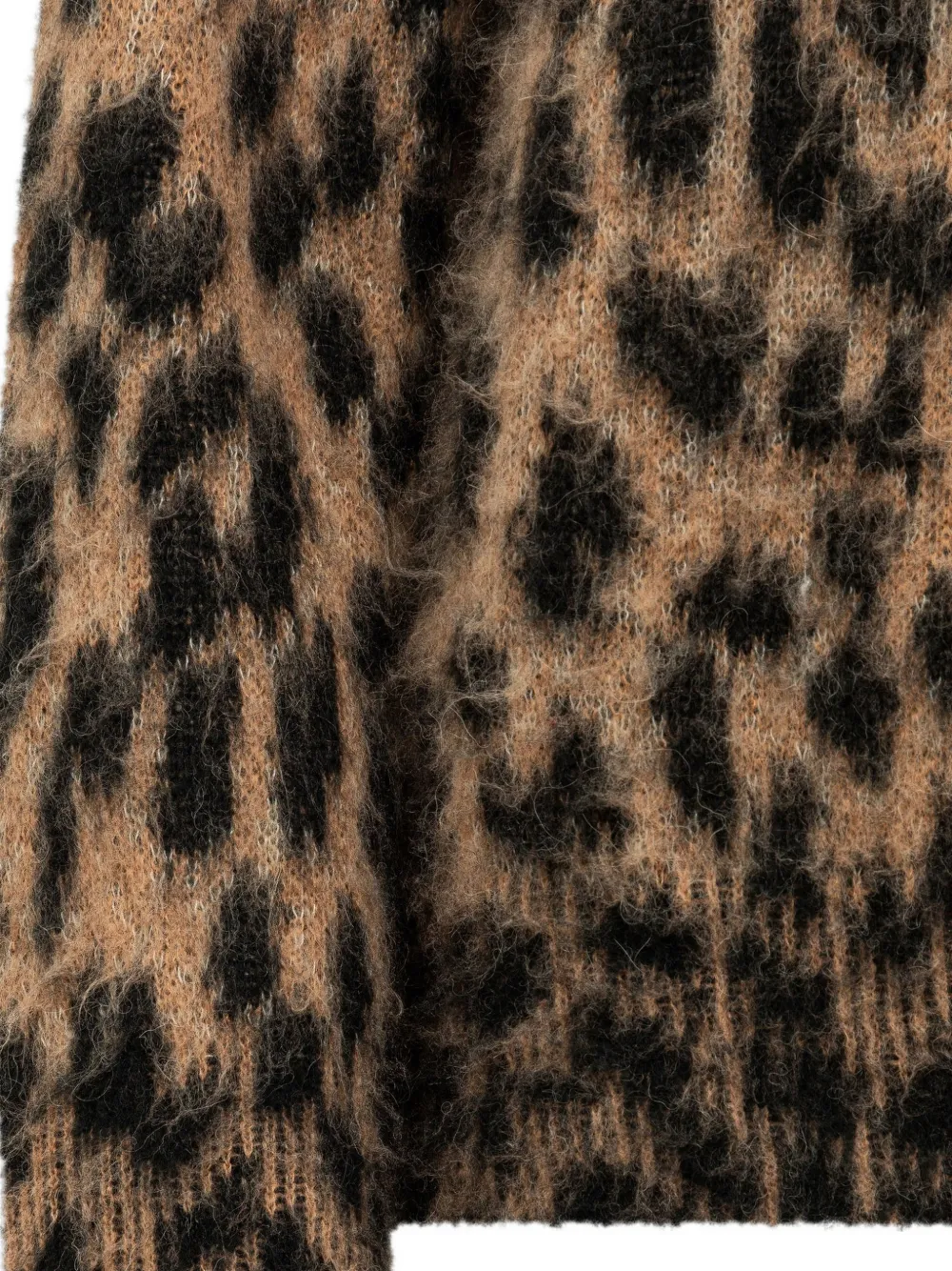 Laneus leopard-jacquard knit sweater Bruin