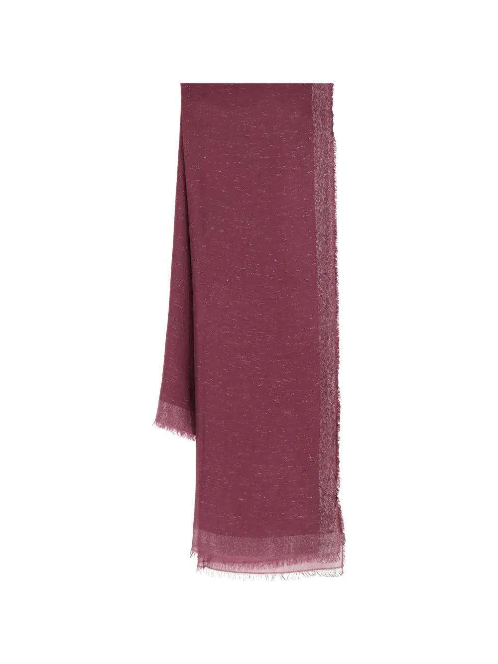 Faliero Sarti glitter-effect fringed scarf Rood