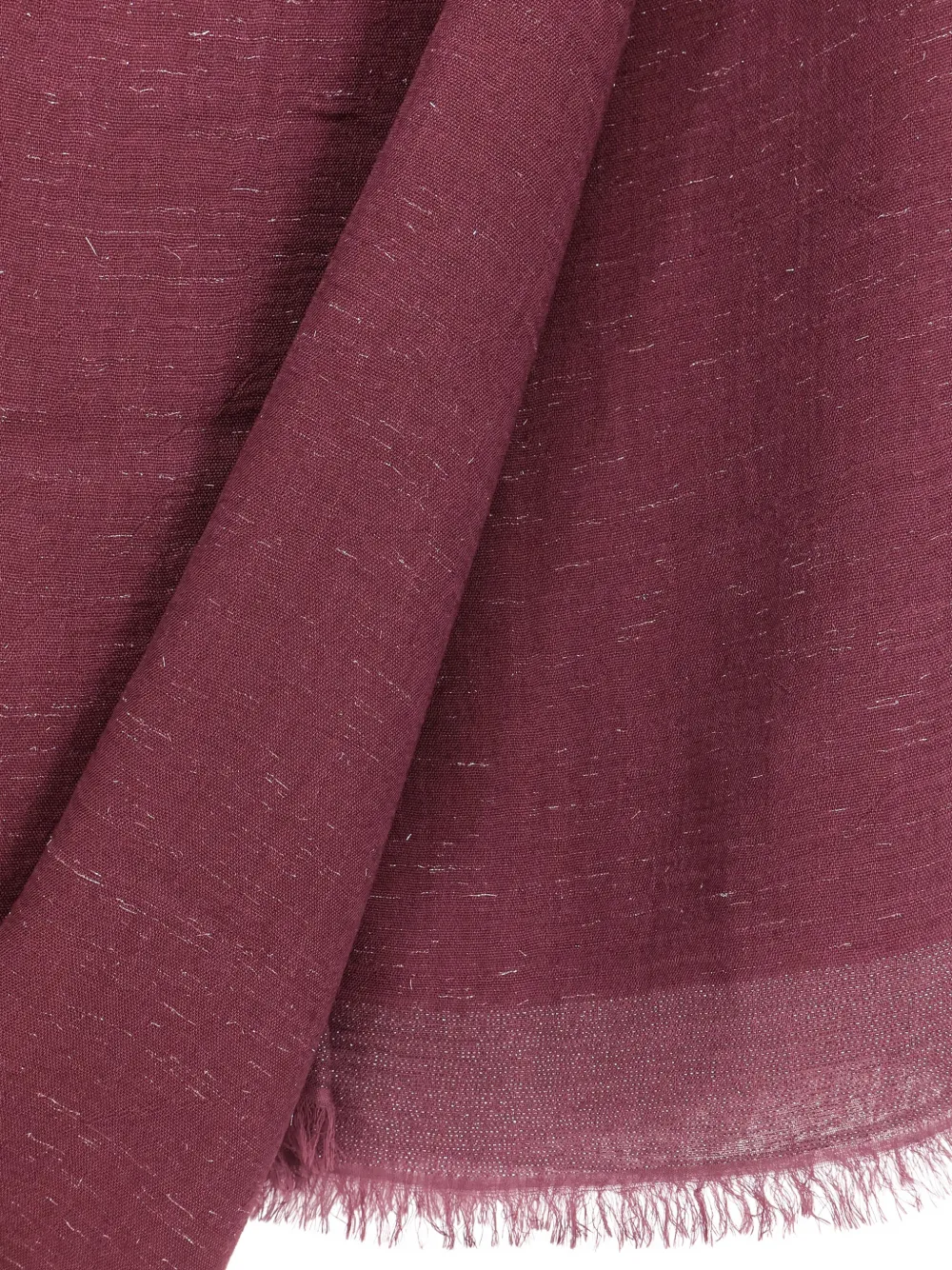 Faliero Sarti glitter-effect fringed scarf Rood