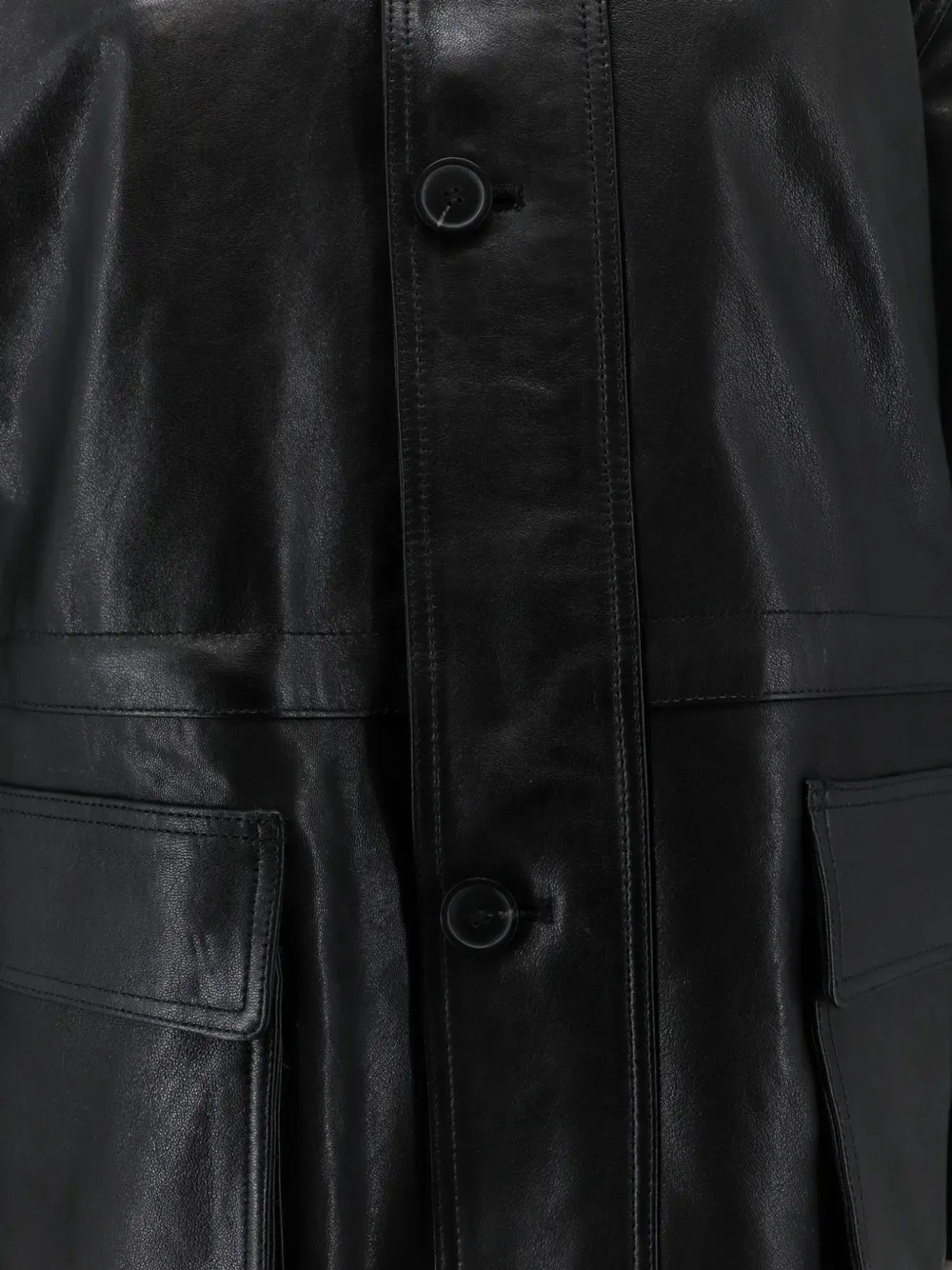 Arma Maeve button-up leather jacket Zwart