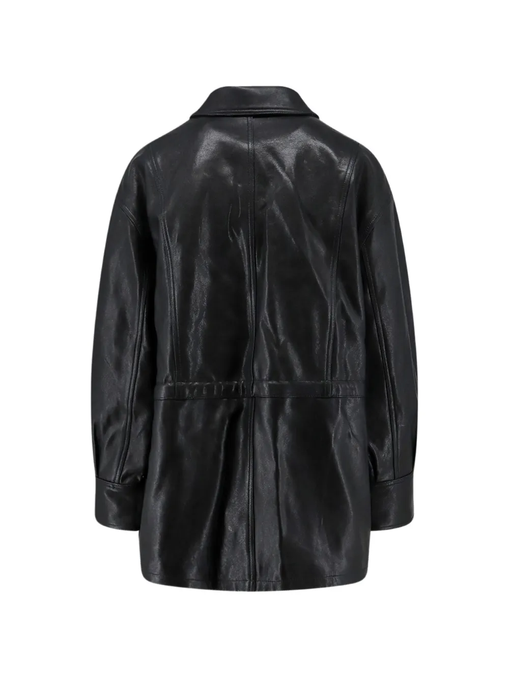 Arma Maeve button-up leather jacket Zwart