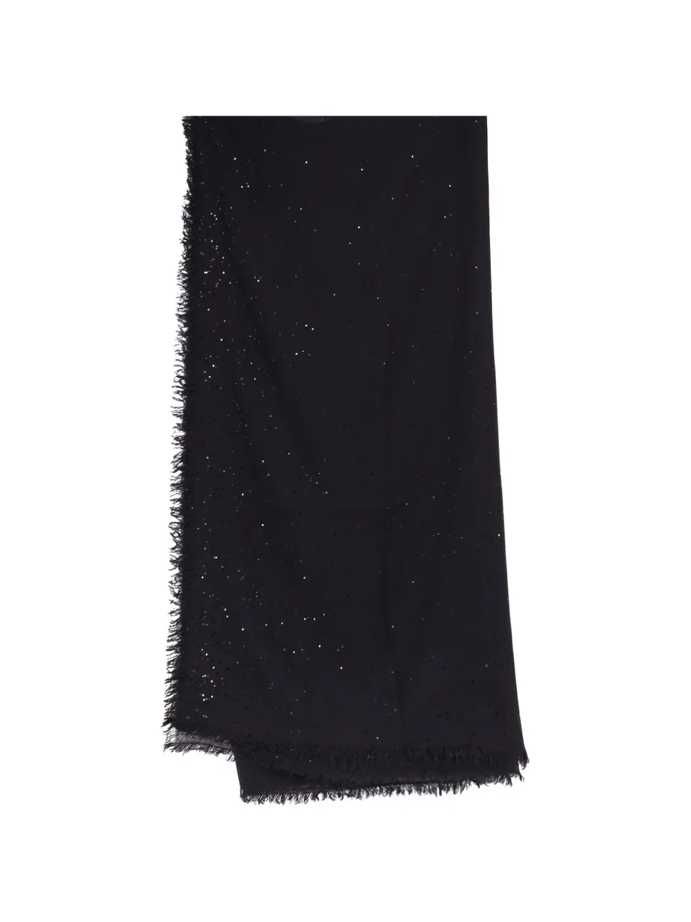 Faliero Sarti sequin-embellished frayed scarf Zwart