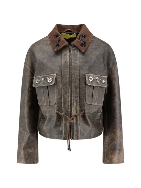 PHILIPPA 1970 rhinestone-embellished leather jacket