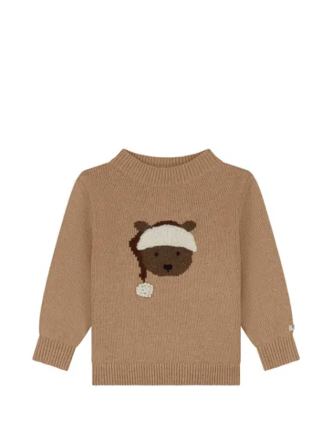Donsje bear-motif knitted sweater