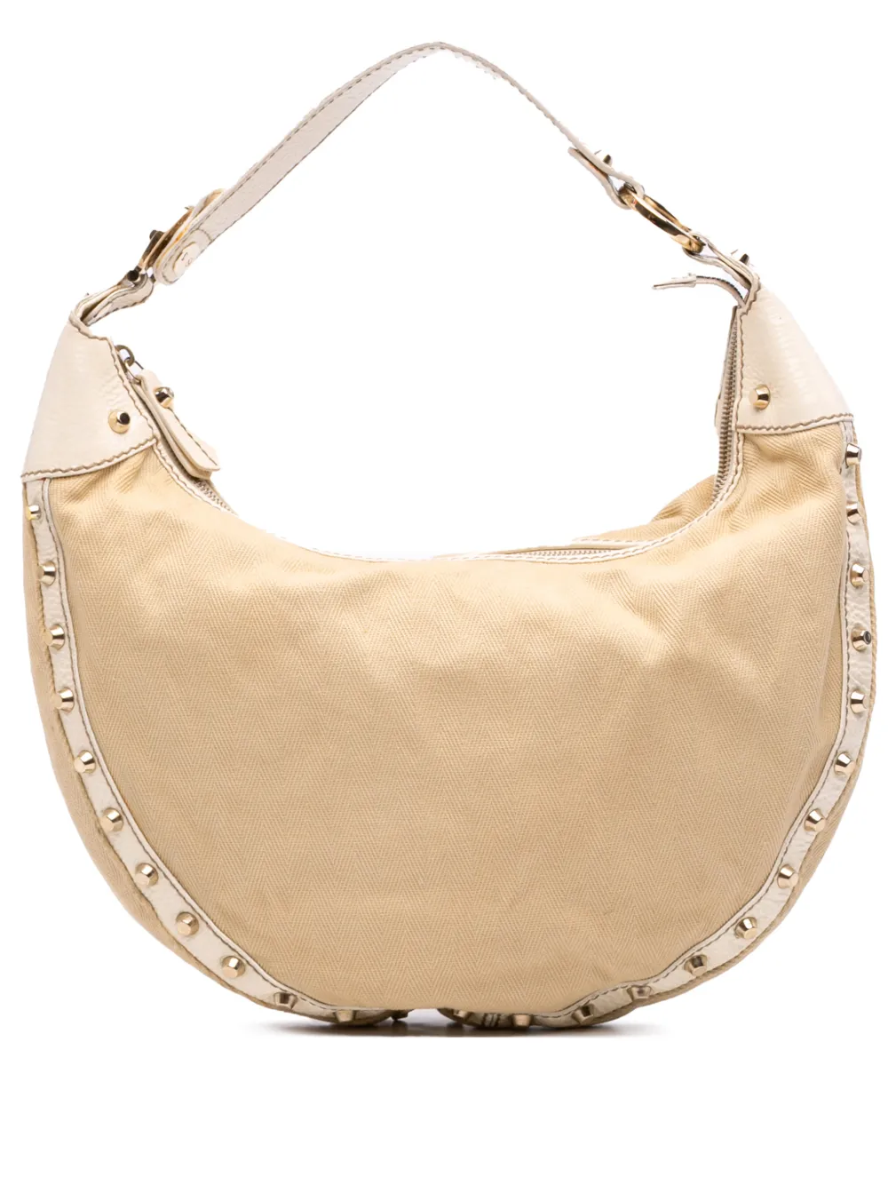 Fendi Pre-Owned 2000-2010 Canvas Studded hobo bag - Nude