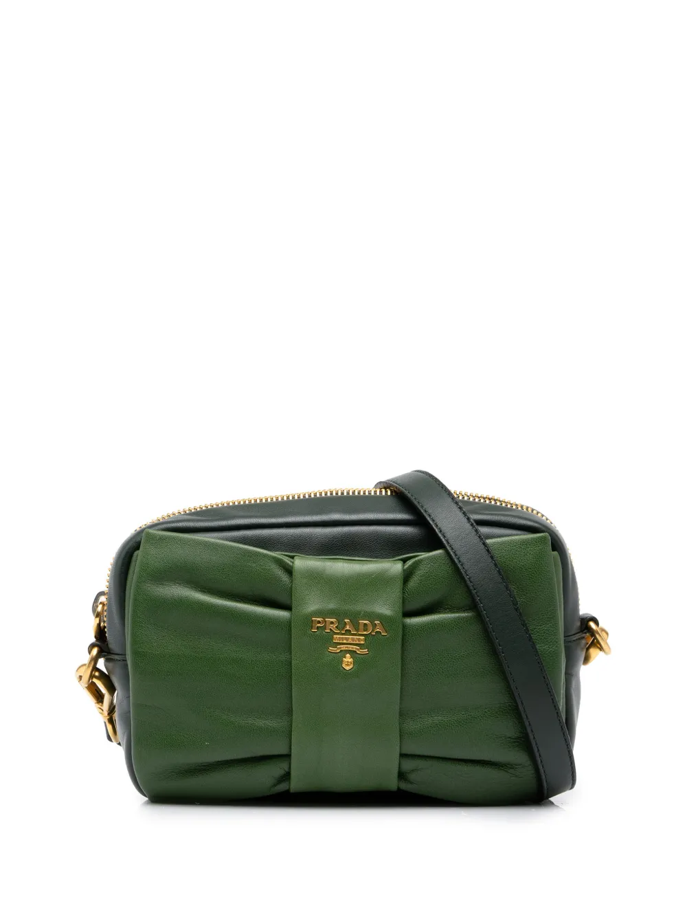 Prada Pre-Owned 2000-2013 Bicolor Nappa Fiocco Clutch on Strap crossbody bag - Grün