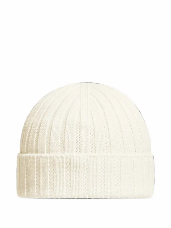 Moncler Enfant リブニット ビーニー | ニュートラル | FARFETCH JP