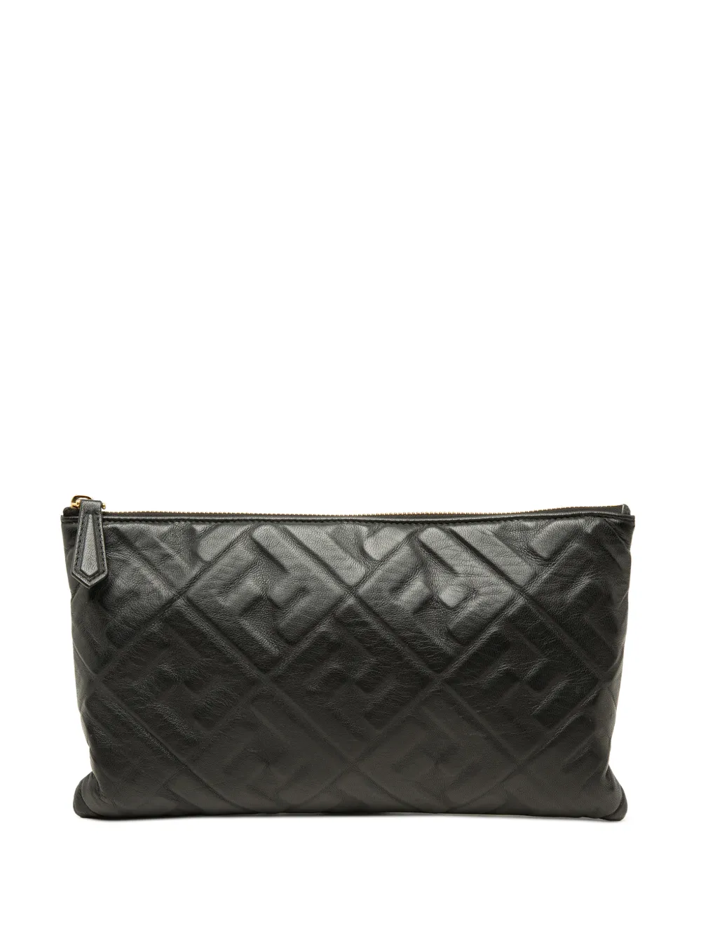 Fendi Pre-Owned 2010-2026 Embossed Leather FF 1974 clutch bag - Schwarz